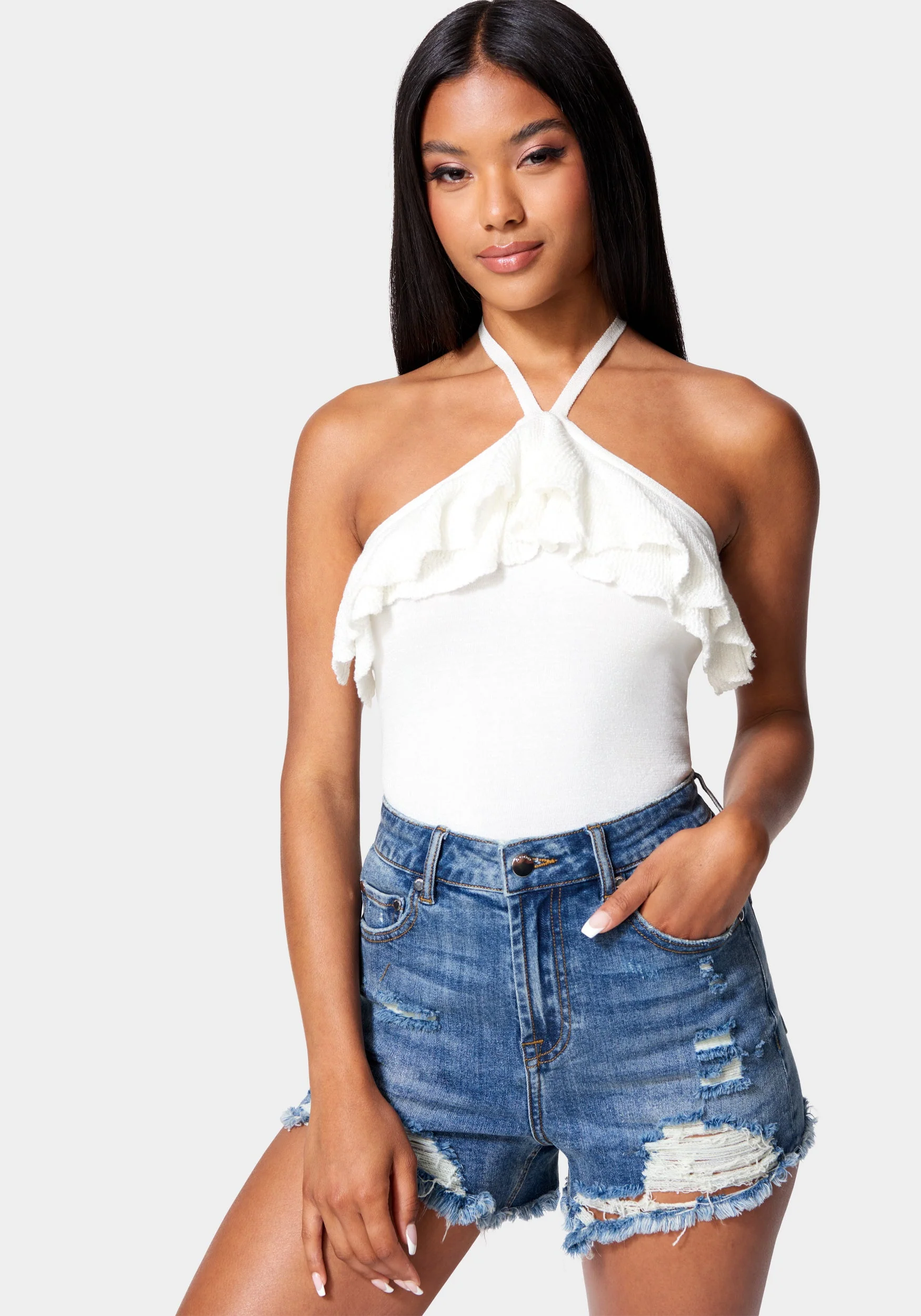 1083-halter-lurex-sweater-ruffle-top-1.webp Halter Lurex Sweater Ruffle Top