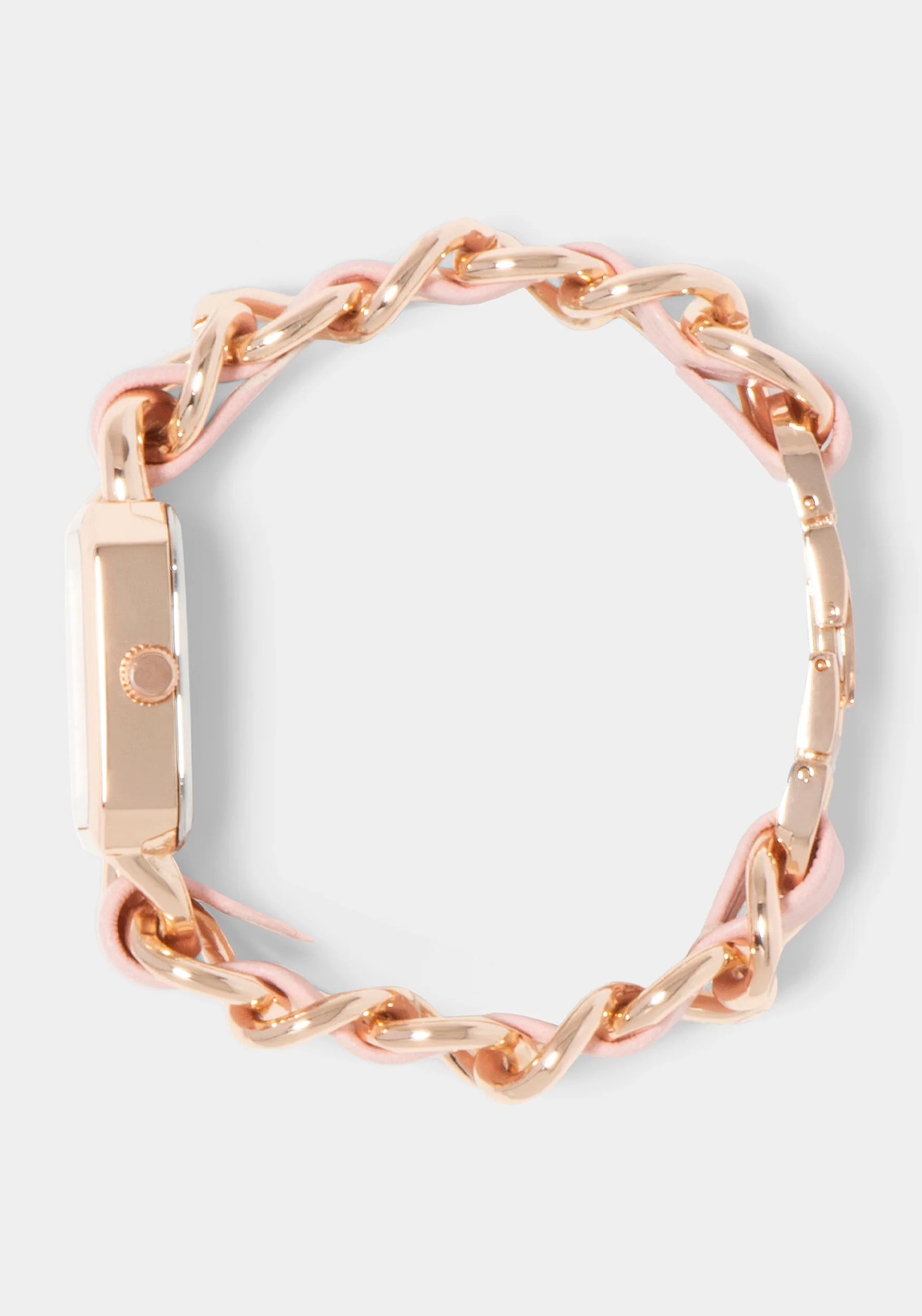 11527-baby-pink-strap-and-rosegold-metal-chain-link-bracelet-watch-3.webp Baby Pink Strap and Rosegold Metal Chain Link Bracelet Watch