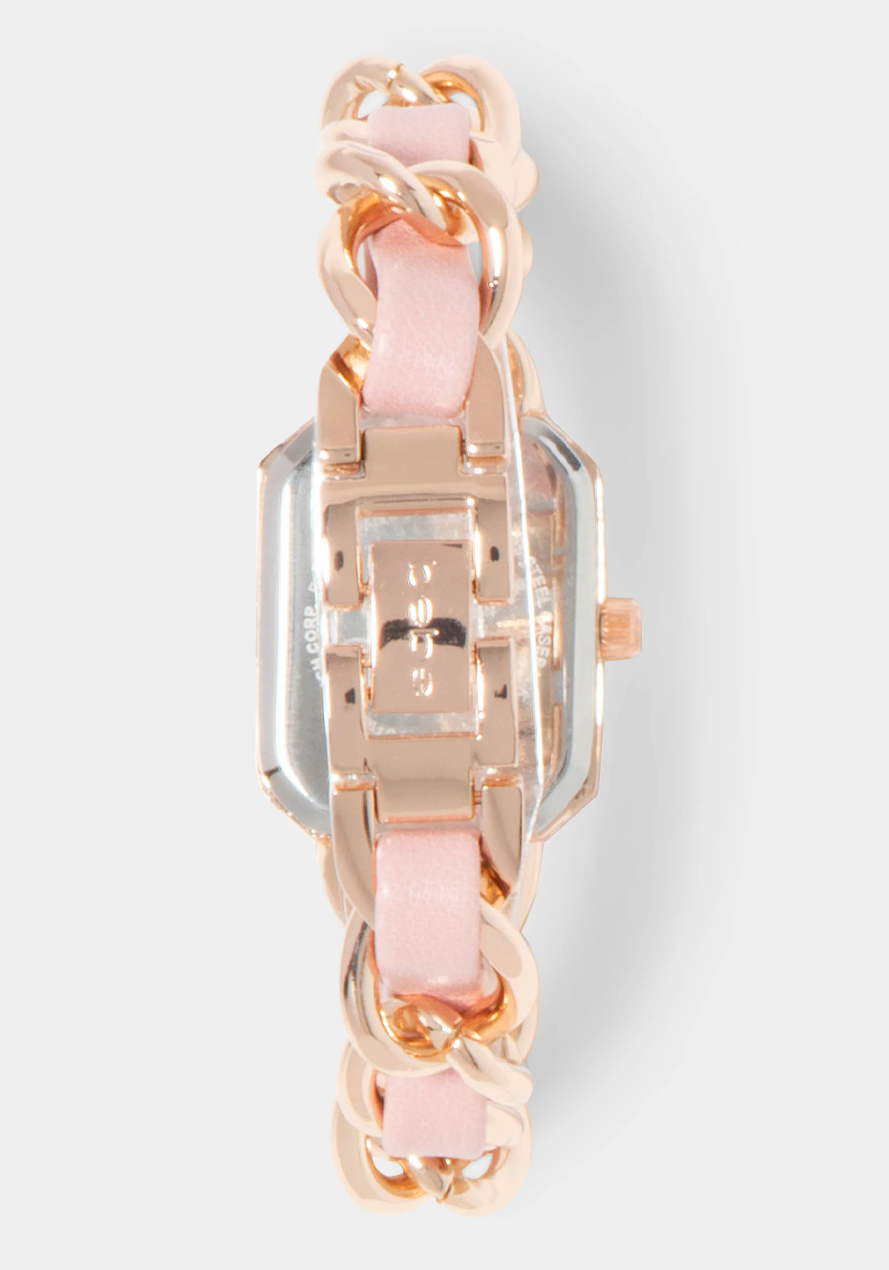 11527-baby-pink-strap-and-rosegold-metal-chain-link-bracelet-watch-4.webp Baby Pink Strap and Rosegold Metal Chain Link Bracelet Watch