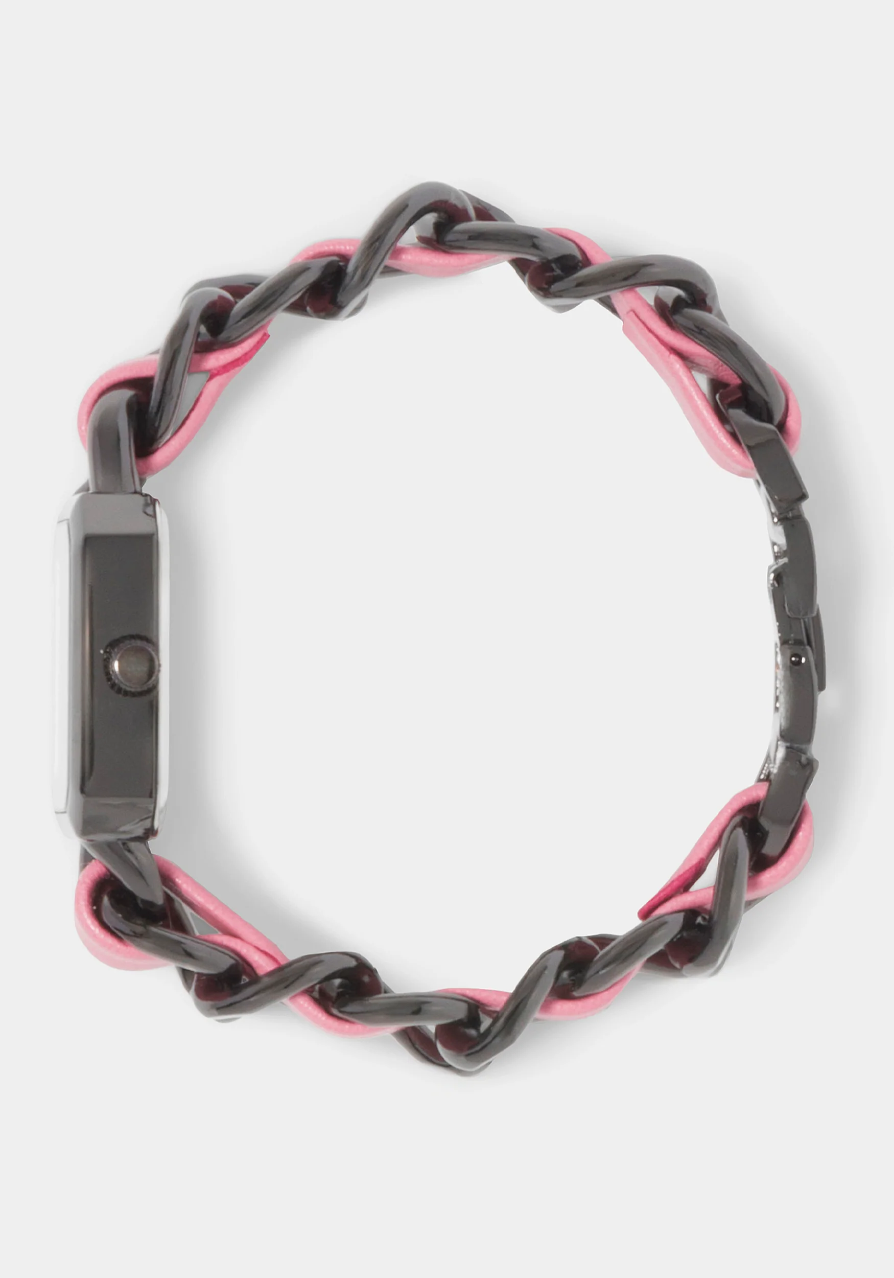 11529-pink-strap-and-gun-metal-chain-link-bracelet-watch-3.webp Pink Strap and Gun Metal Chain Link Bracelet Watch