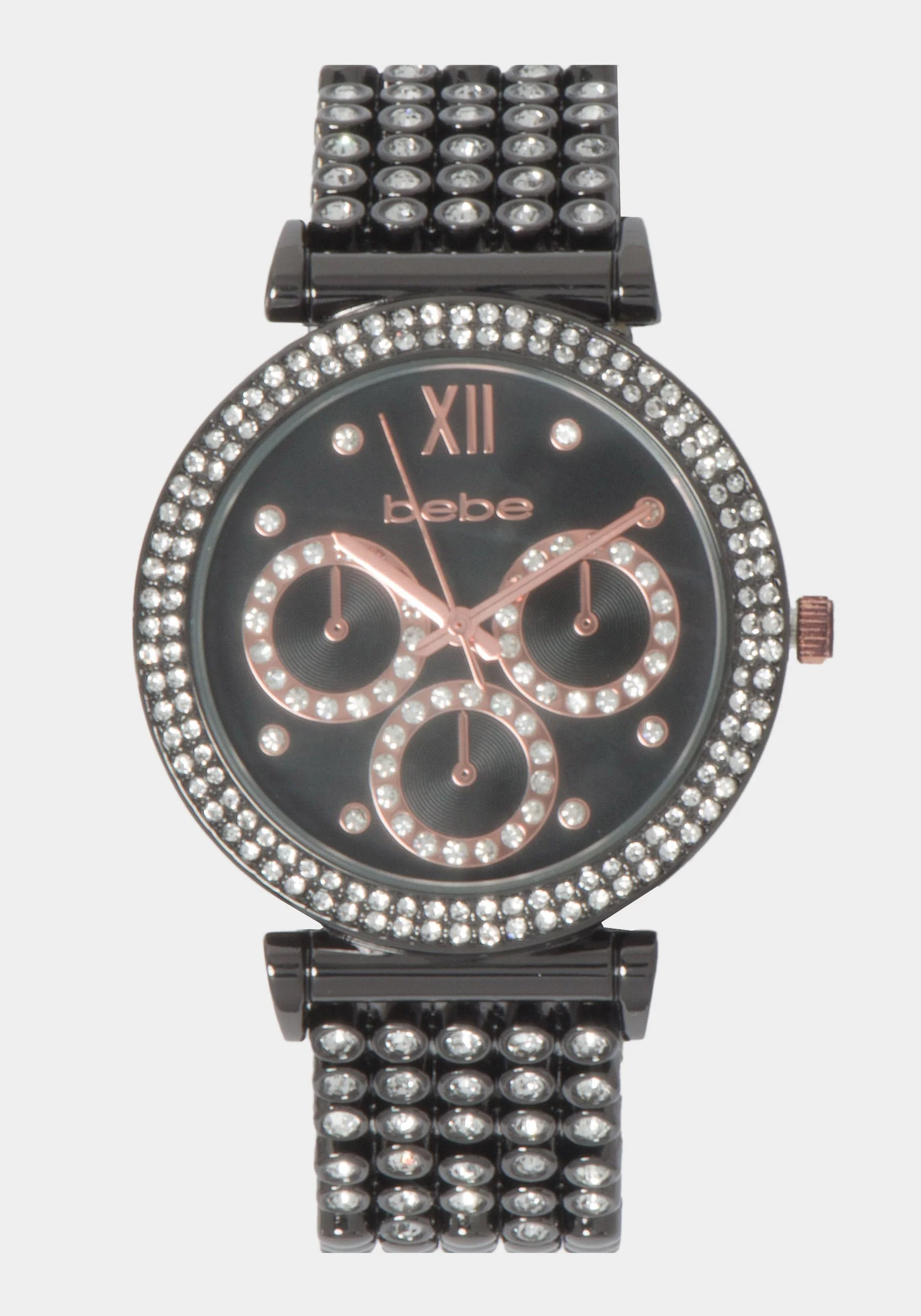 11836-gun-metal-dial-crystal-bezel-watch-1.webp Gun Metal Dial Crystal Bezel Watch