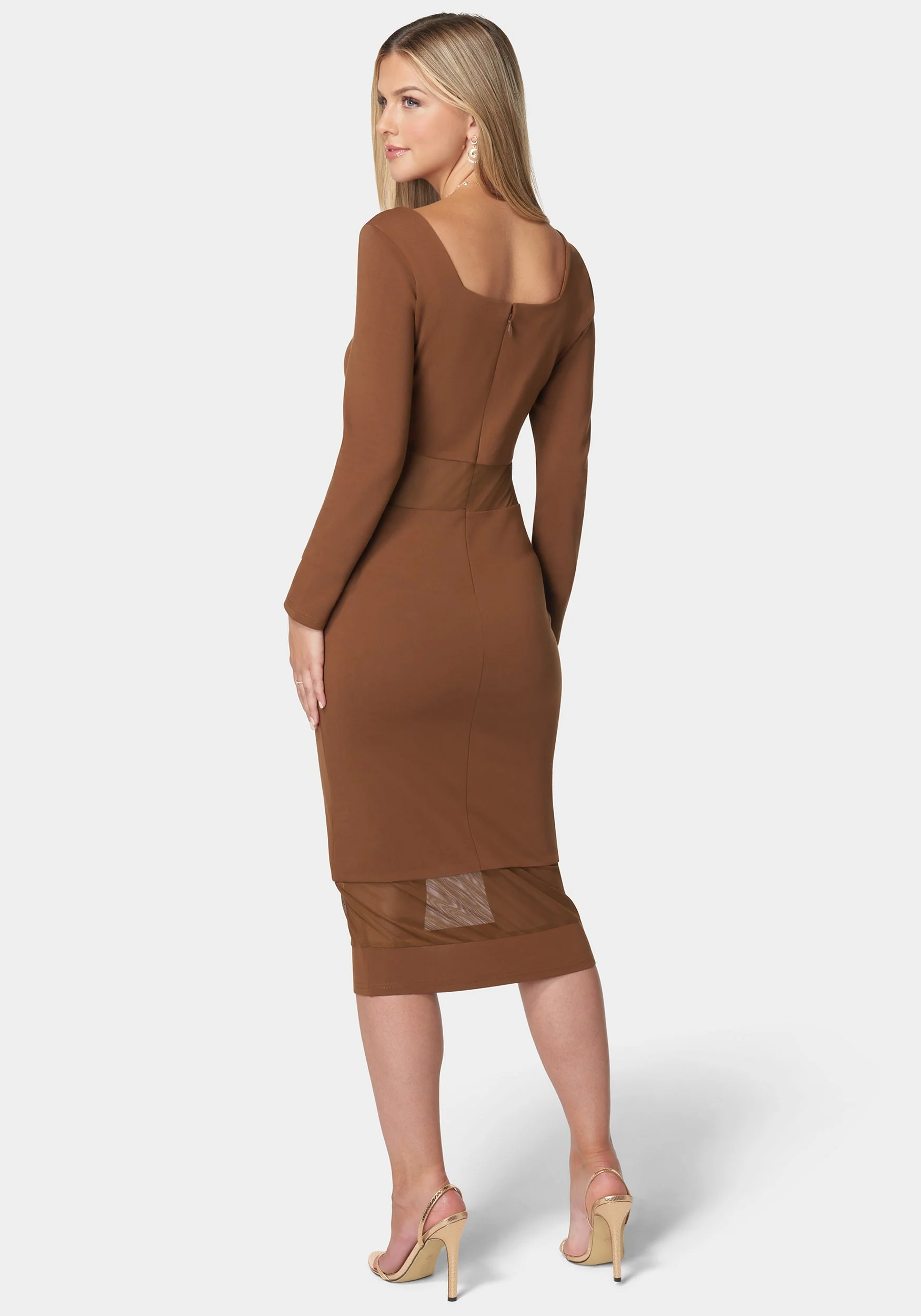 11858-square-neck-mesh-inset-dress-3.webp Square Neck Mesh Inset Dress
