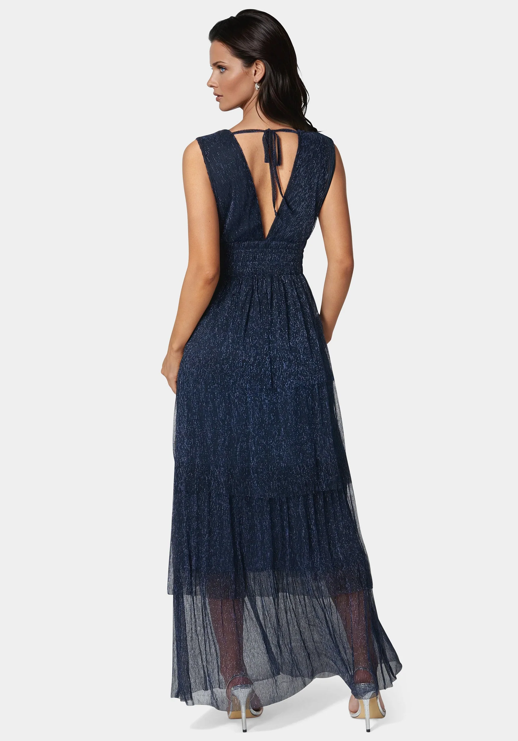 12263-tiered-plunge-neck-lurex-midi-dress-3.webp Tiered Plunge Neck Lurex Midi Dress