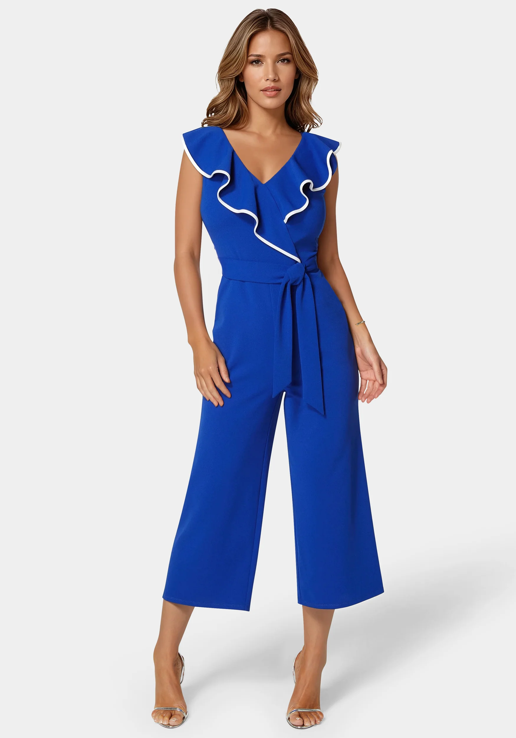 12581-scuba-crepe-ruffle-v-neck-jumpsuit-1.webp Scuba Crepe Ruffle V-Neck Jumpsuit