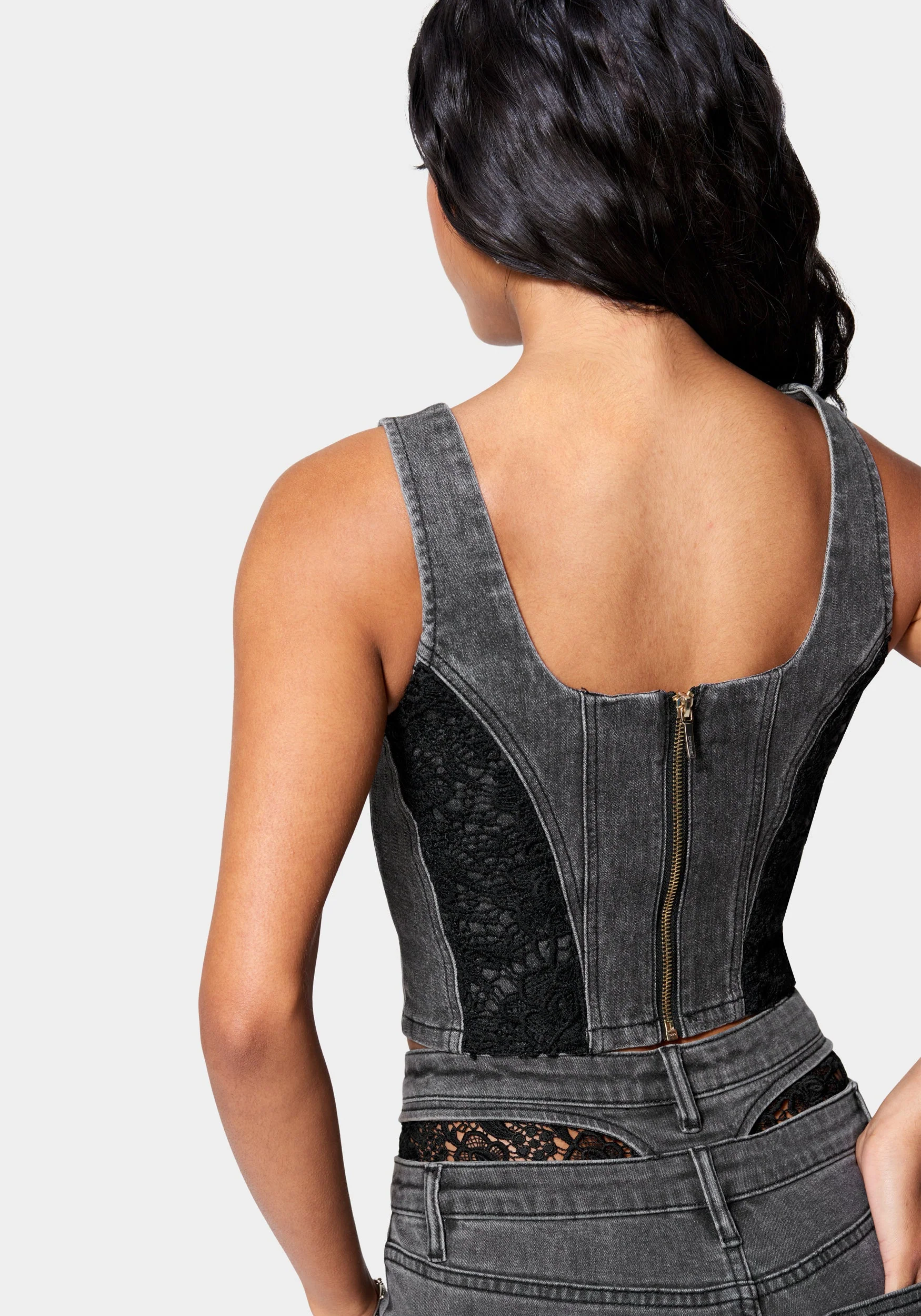 1934-lace-insert-denim-bustier-3.webp Lace Insert Denim Bustier