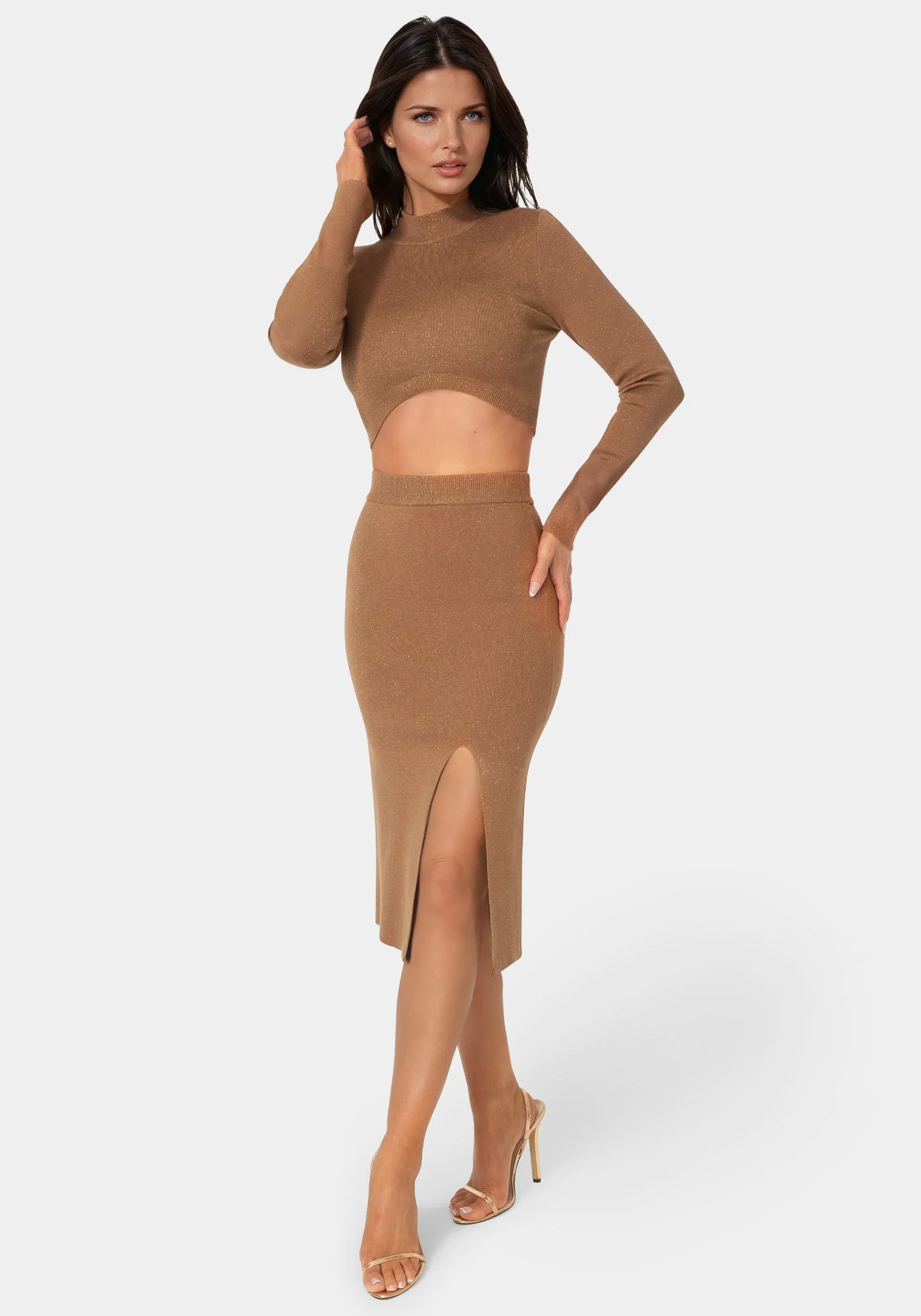 Lurex Rib Cropped Kit Set