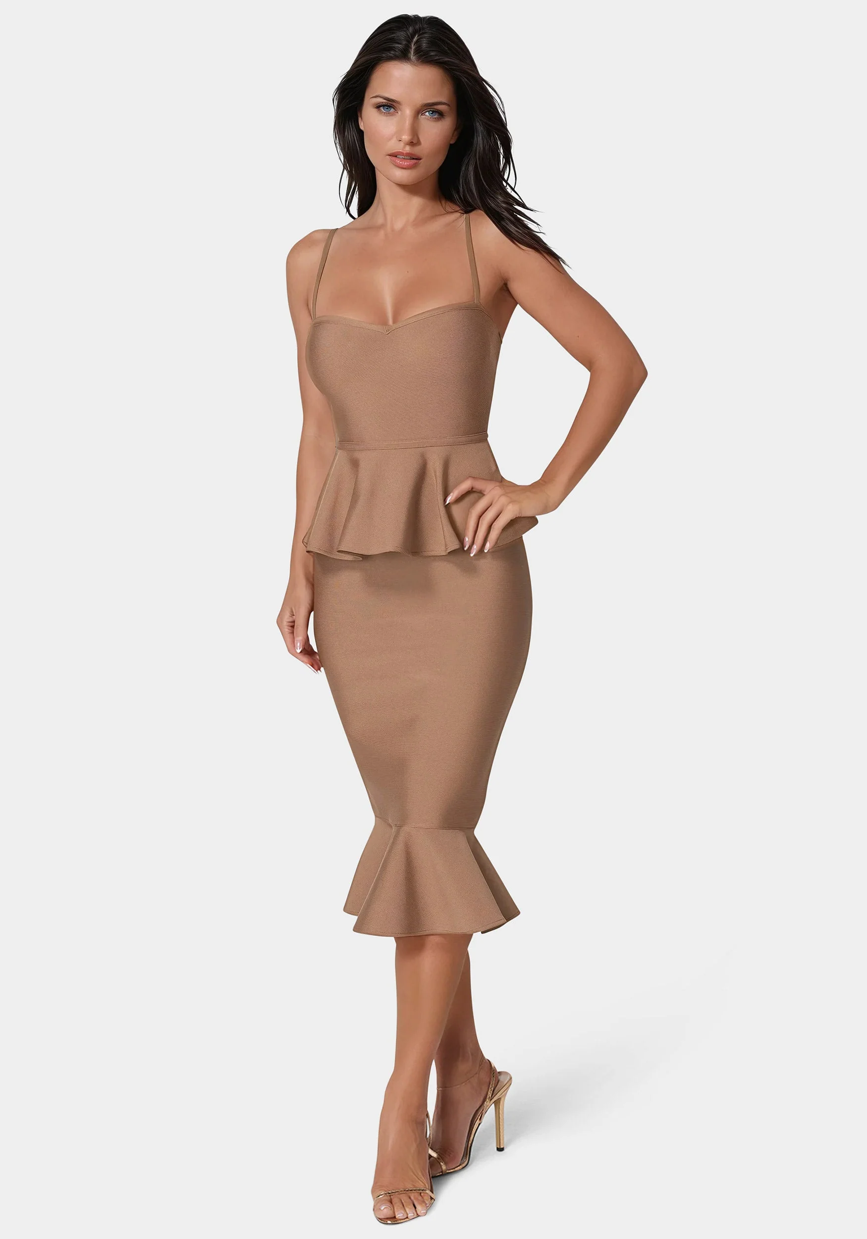 Peplum Bandage Midi Dress