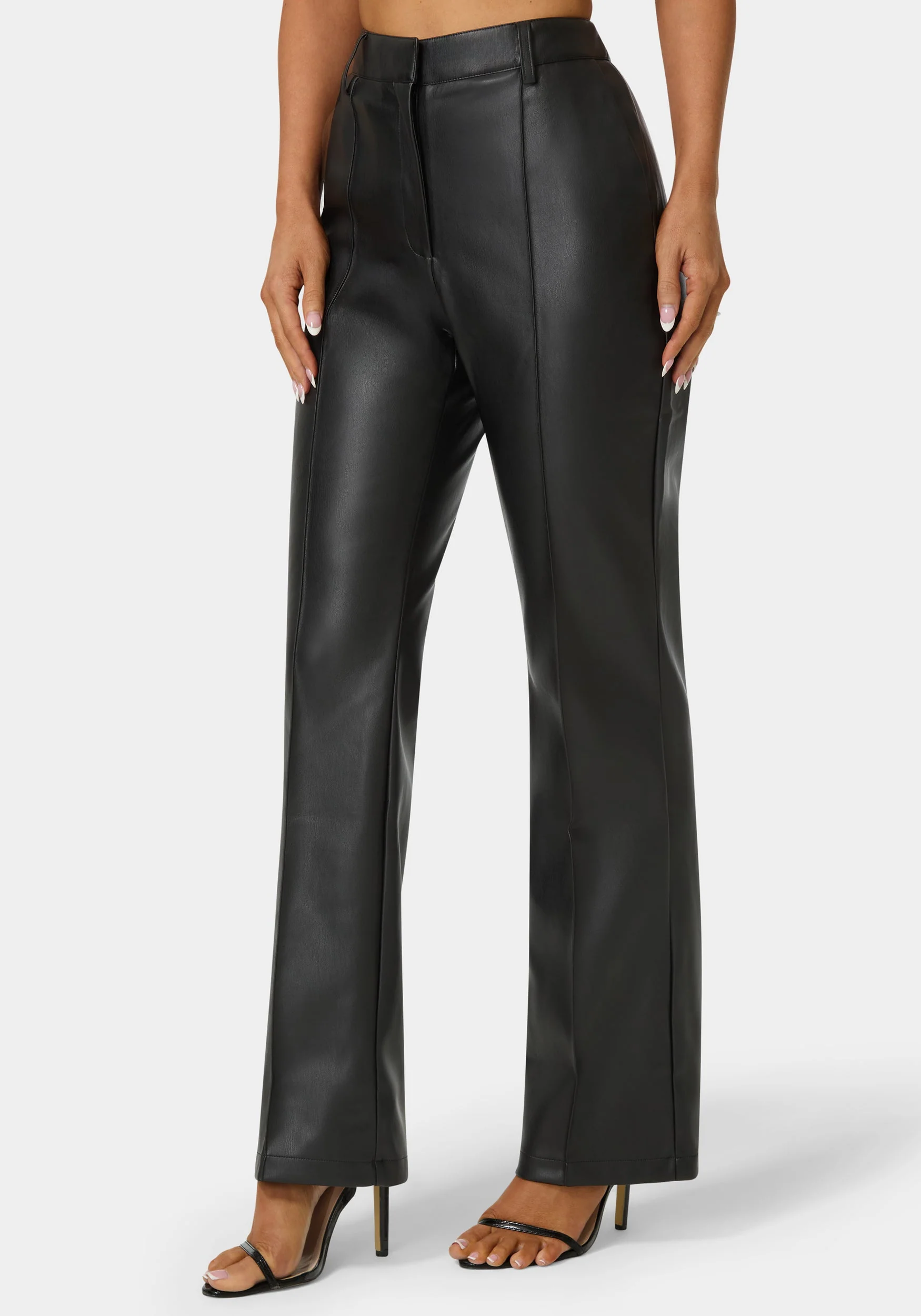 3353-high-waist-vegan-leather-fit-flare-pant-3.webp High Waist Vegan Leather Fit & Flare Pant