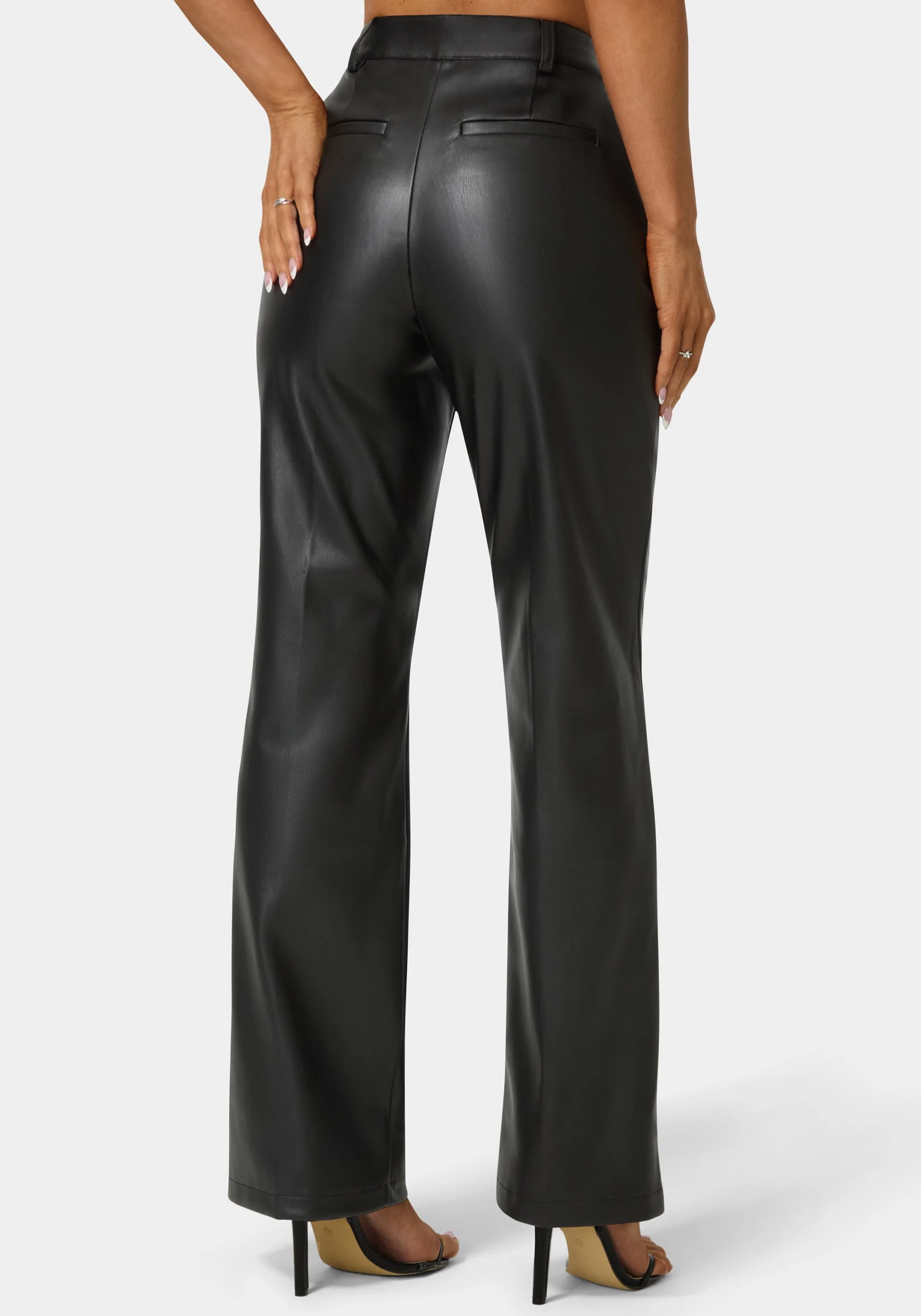 3353-high-waist-vegan-leather-fit-flare-pant-4.webp High Waist Vegan Leather Fit & Flare Pant