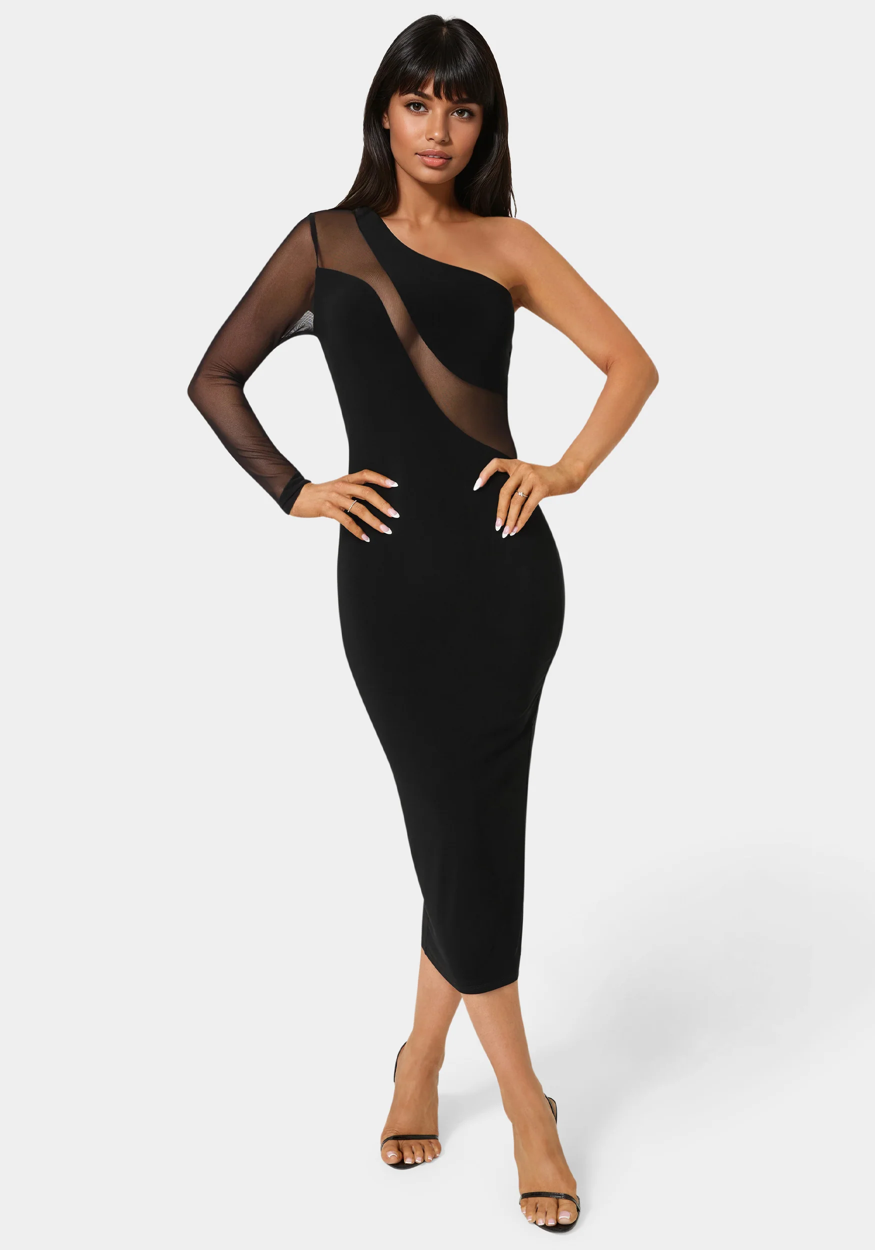 3384-one-shoulder-mesh-insert-midi-dress-2.webp One Shoulder Mesh Insert Midi Dress