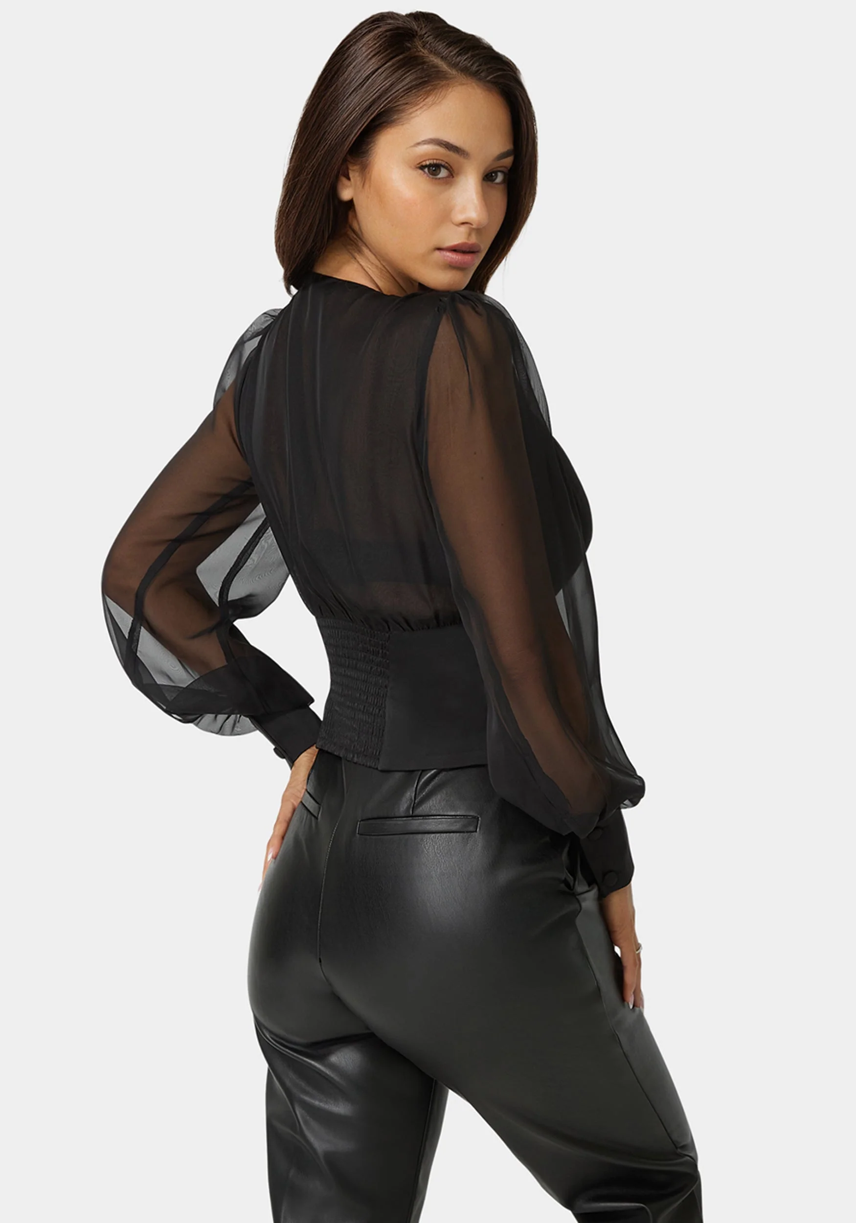 Wrap Tuxedo Look Blouse