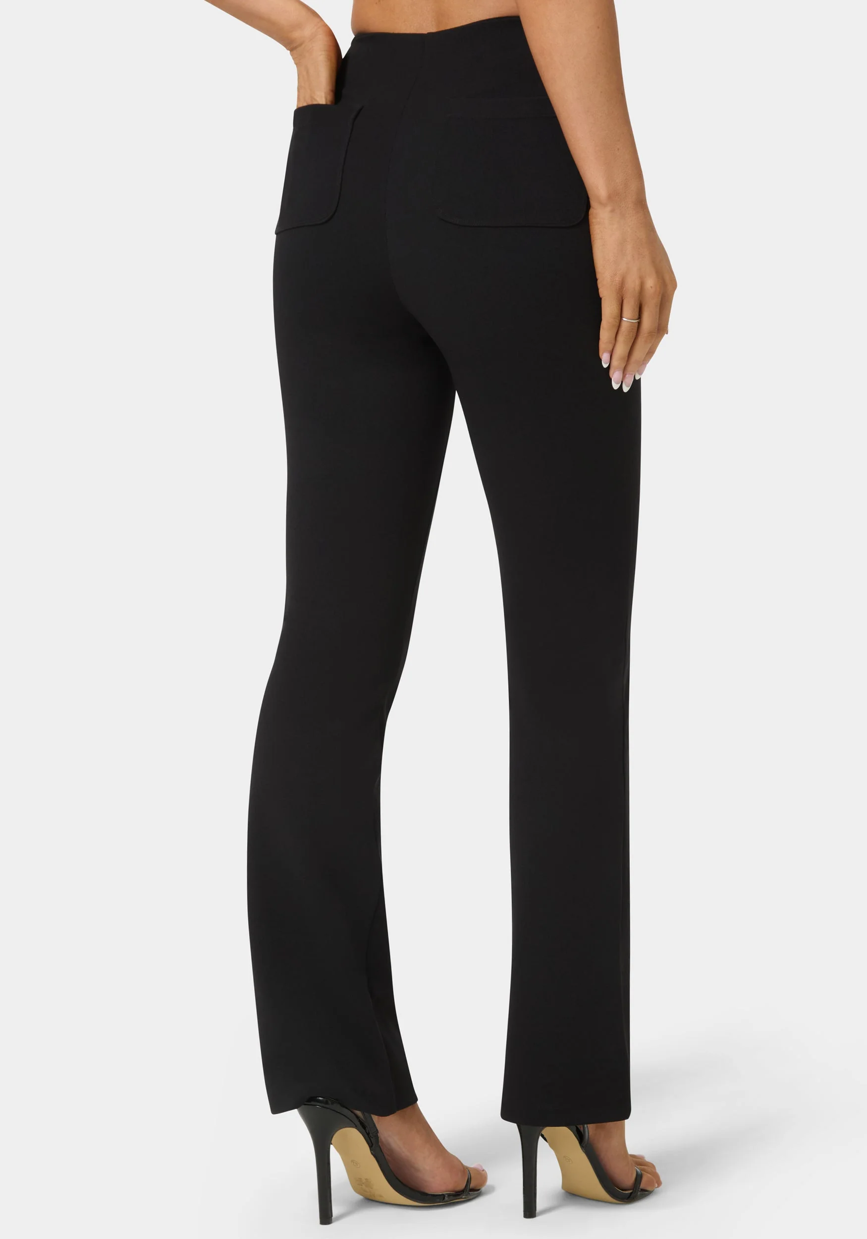 High Waist Stretch Mini Bootcut Pant