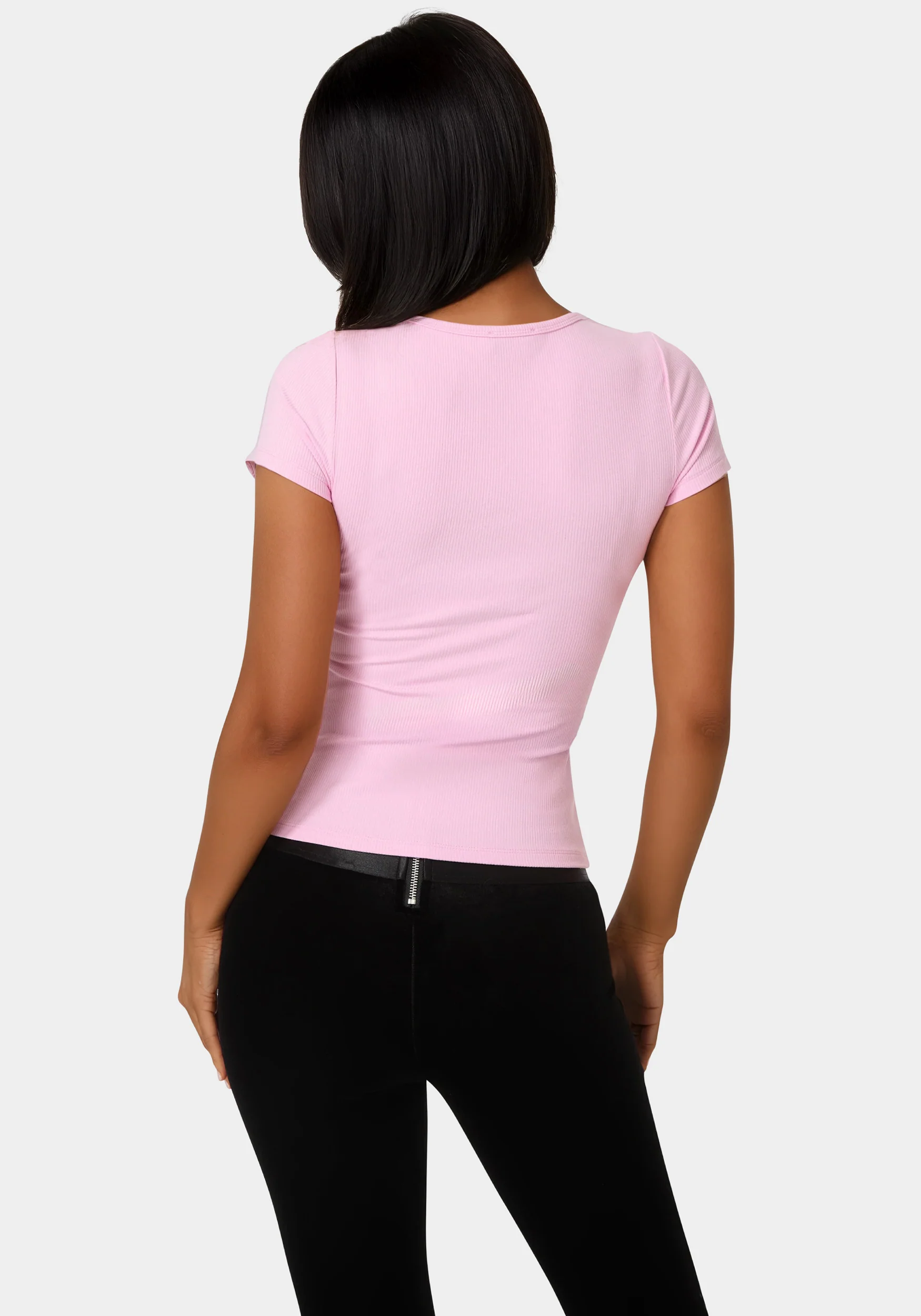 3752-bebe-logo-short-sleeve-round-neck-rib-top-3.webp Bebe Logo Short Sleeve Round Neck Rib Top