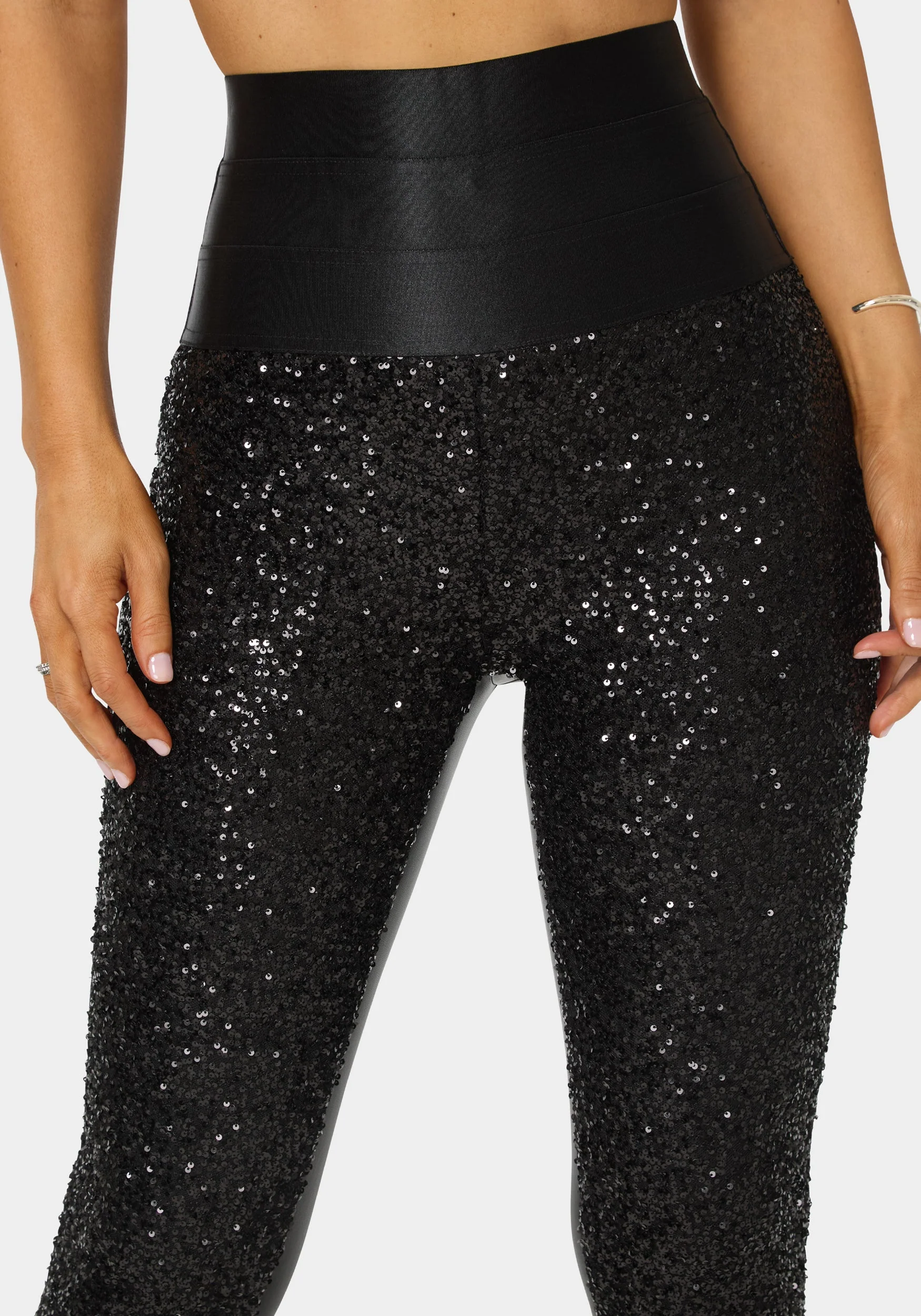 393-high-waist-elastic-waistband-sequin-legging-4.webp High Waist Elastic Waistband Sequin Legging