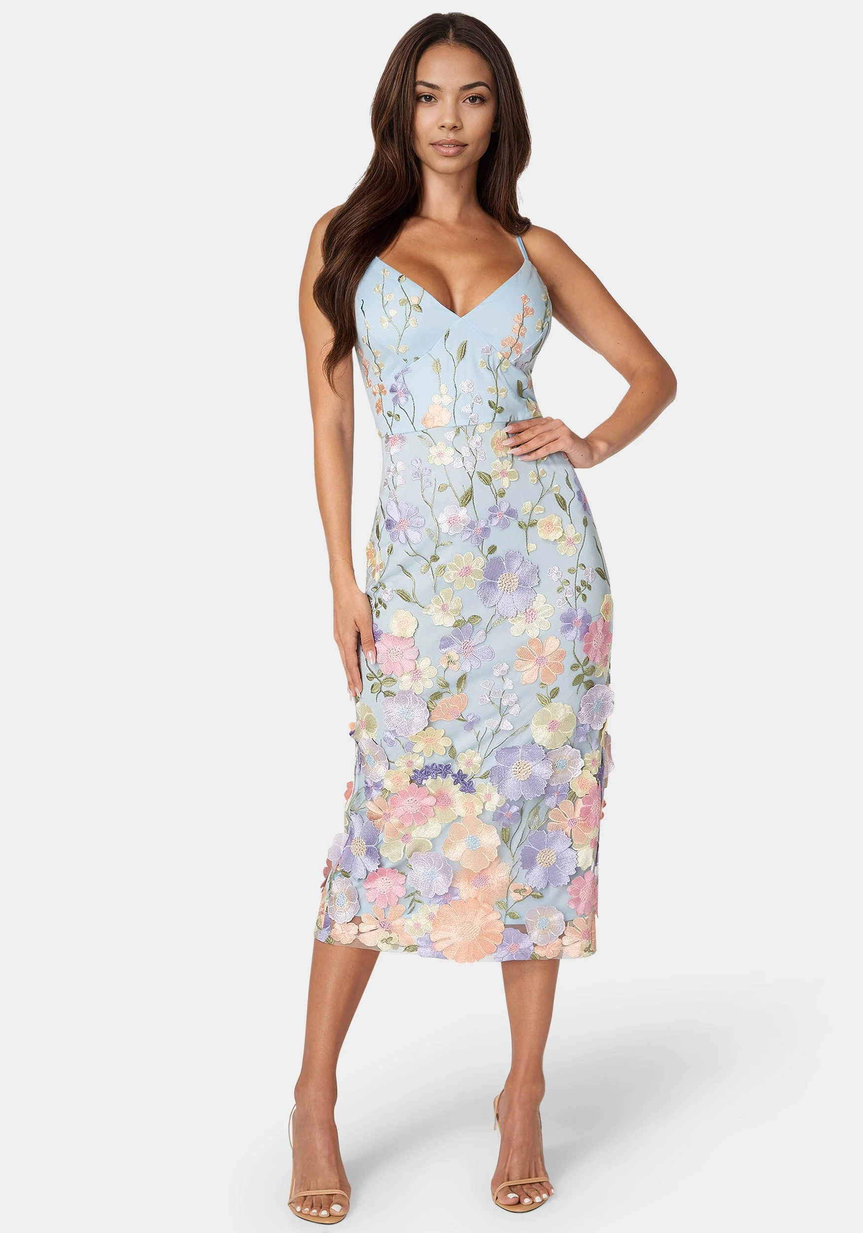 Floral Embroidered Midi Dress