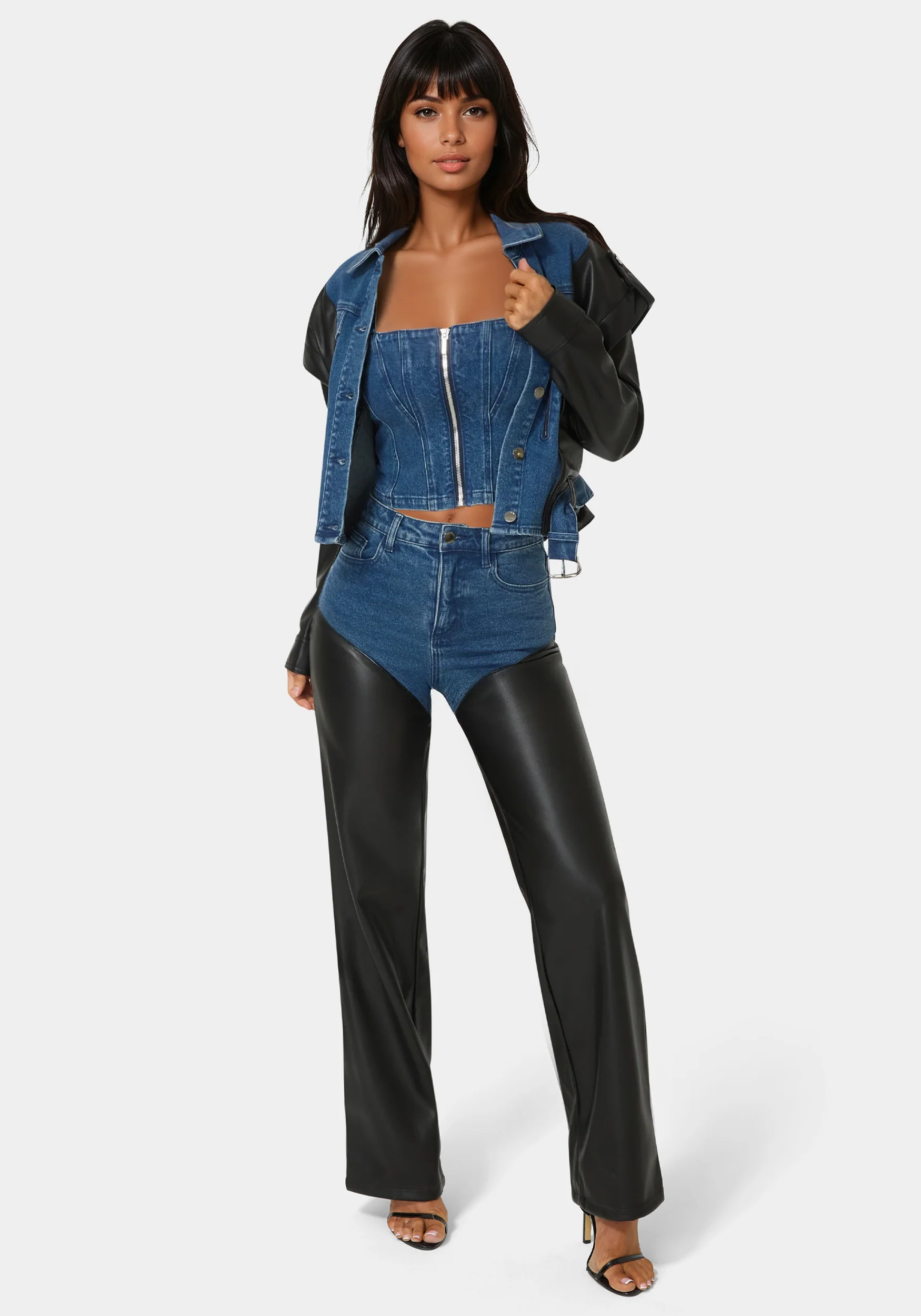 4013-high-waist-vegan-leather-combo-wide-leg-jean-2.webp High Waist Vegan Leather Combo Wide Leg Jean