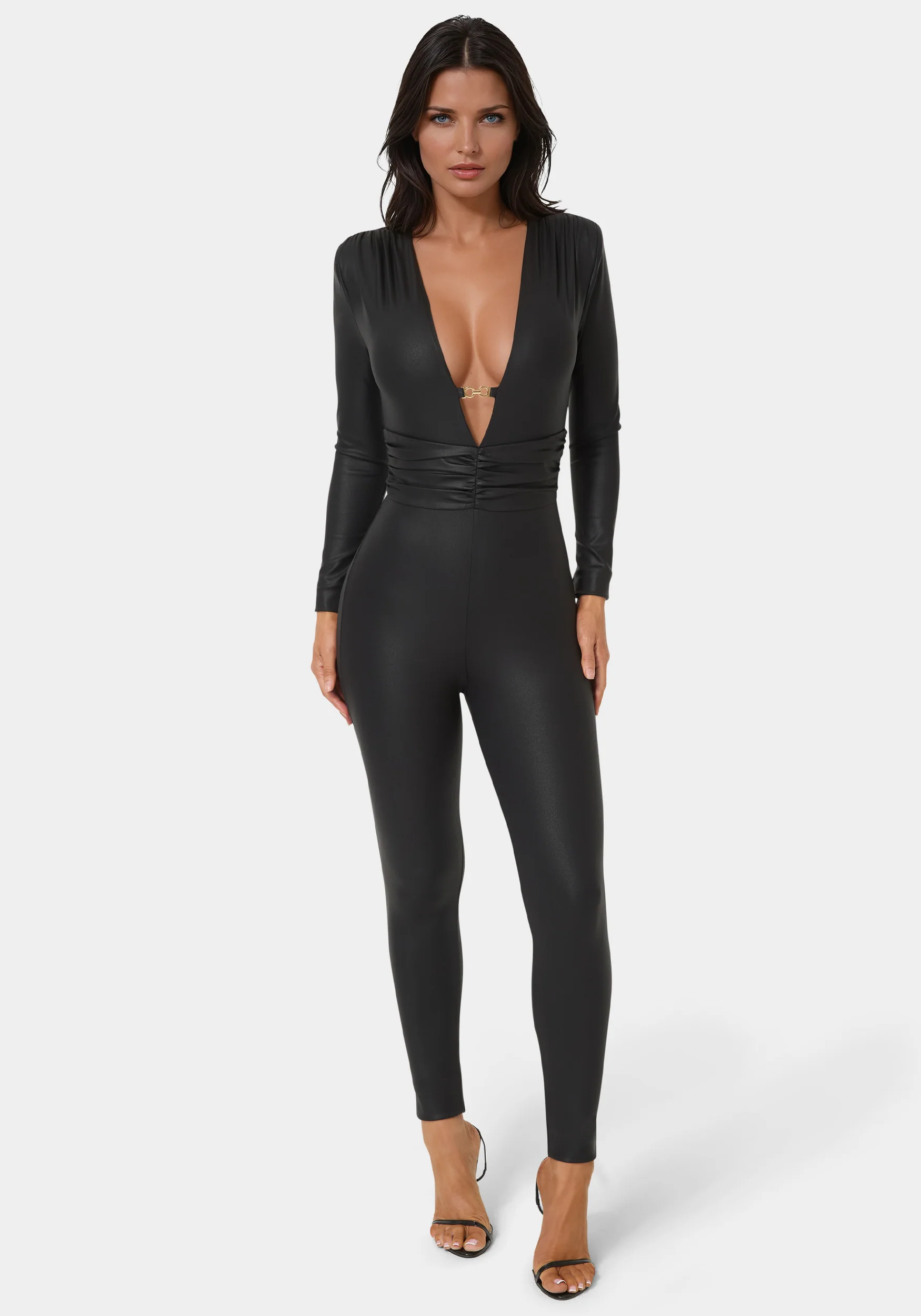 4147-plunging-v-neck-metal-trim-detail-catsuit-1.webp Plunging V-Neck Metal Trim Detail Catsuit