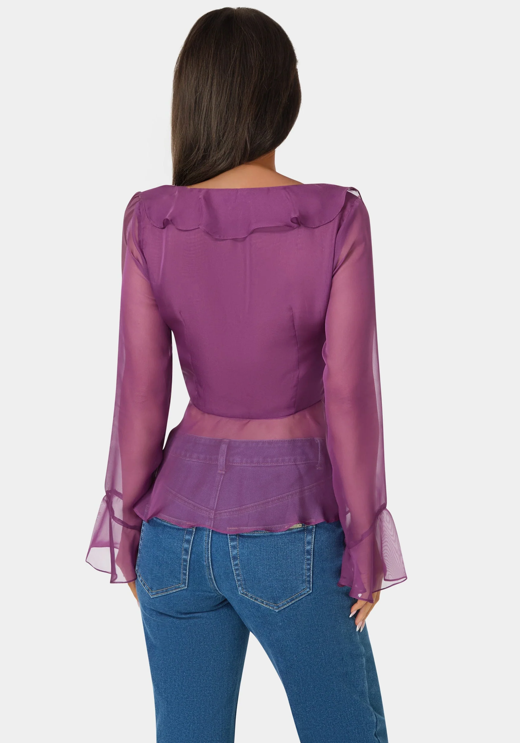 4169-chiffon-fit-flare-tie-front-blouse-3.webp Chiffon Fit & Flare Tie Front Blouse