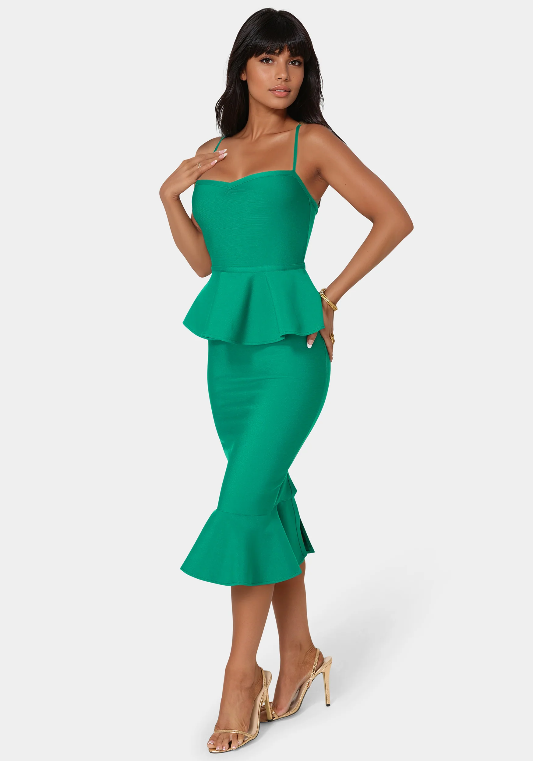 Peplum Bandage Midi Dress