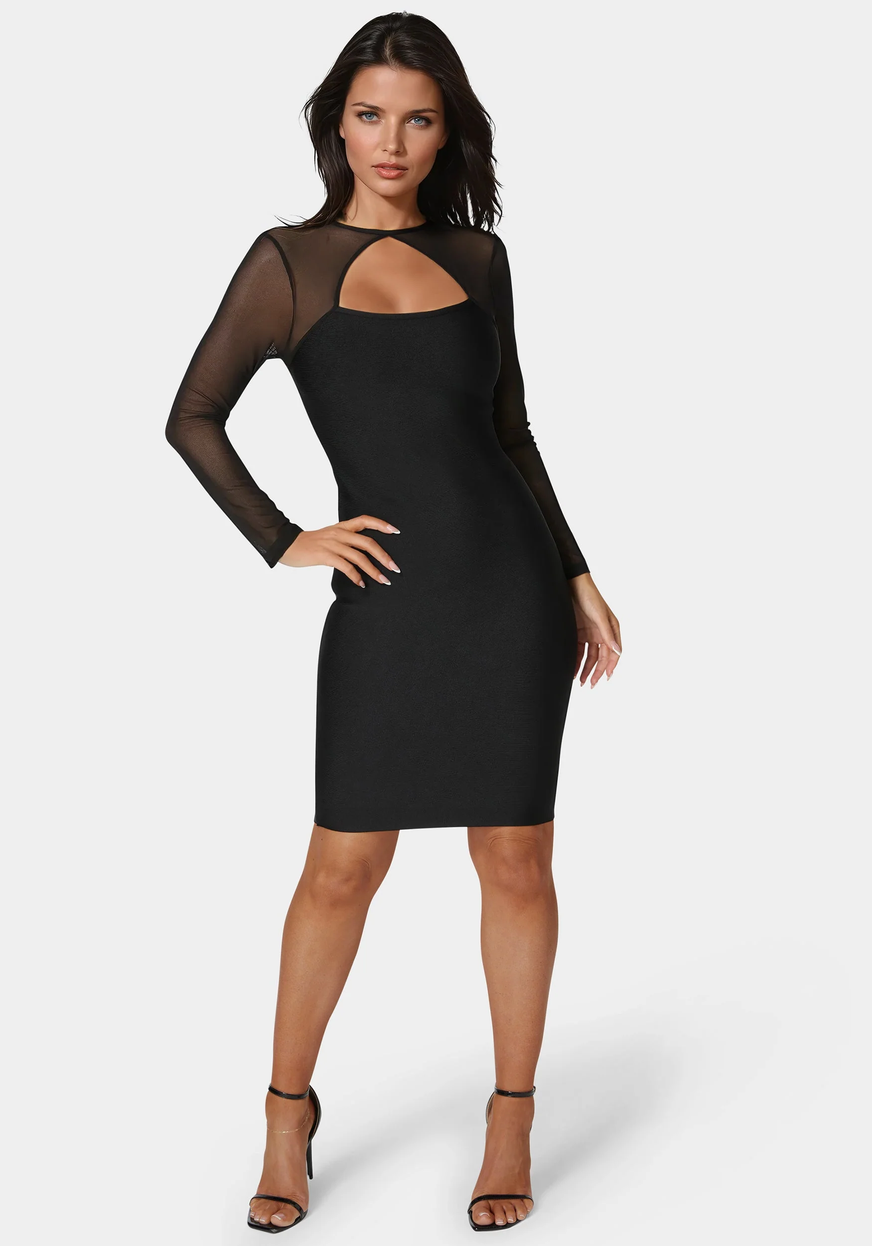 4781-longsleeve-mesh-peek-a-boo-bandage-dress-1.webp Longsleeve Mesh Peek A Boo Bandage Dress