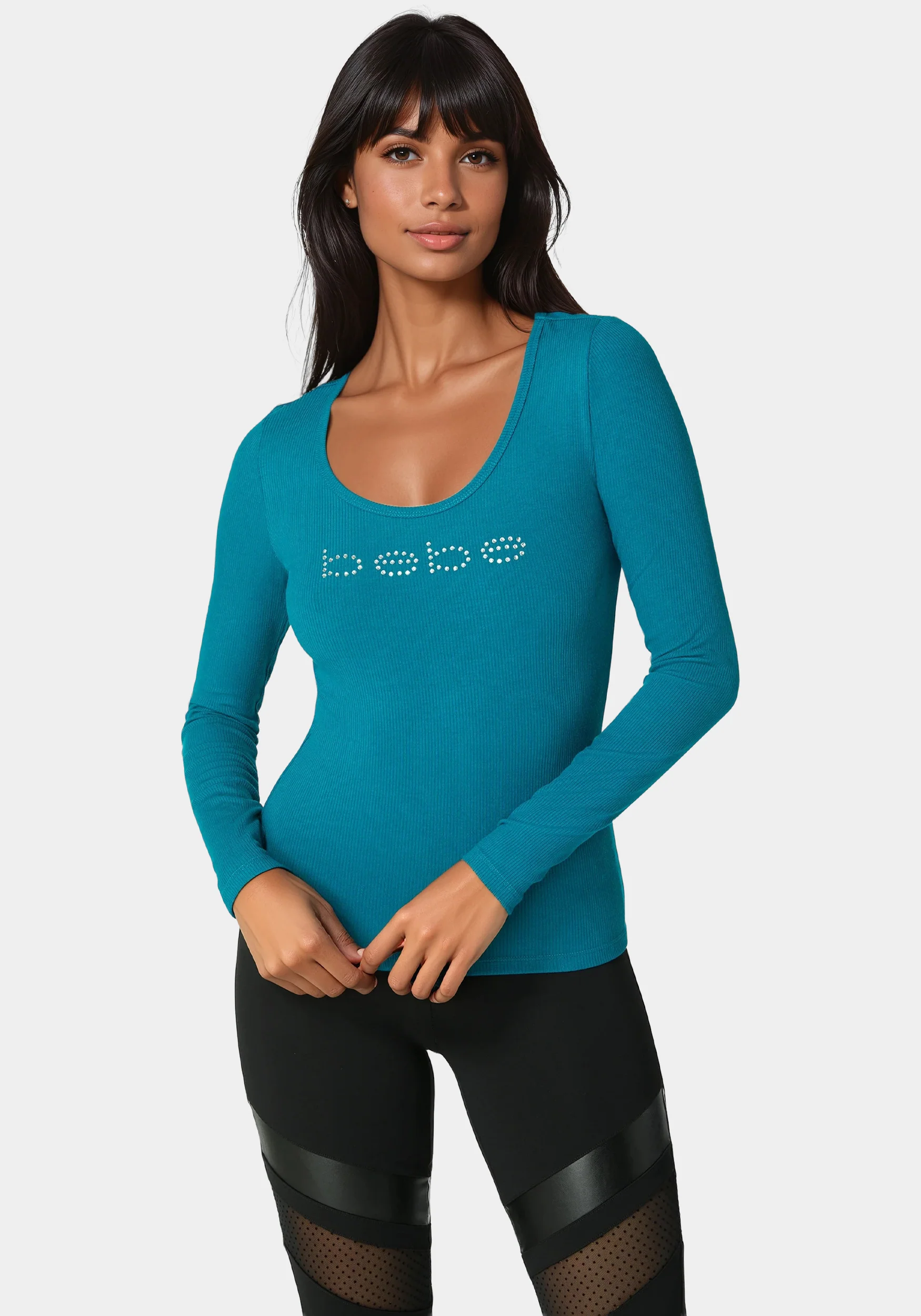 4905-bebe-logo-long-sleeve-scoop-neck-single-stone-rib-top-1.webp Bebe Logo Long Sleeve Scoop Neck Single Stone Rib Top