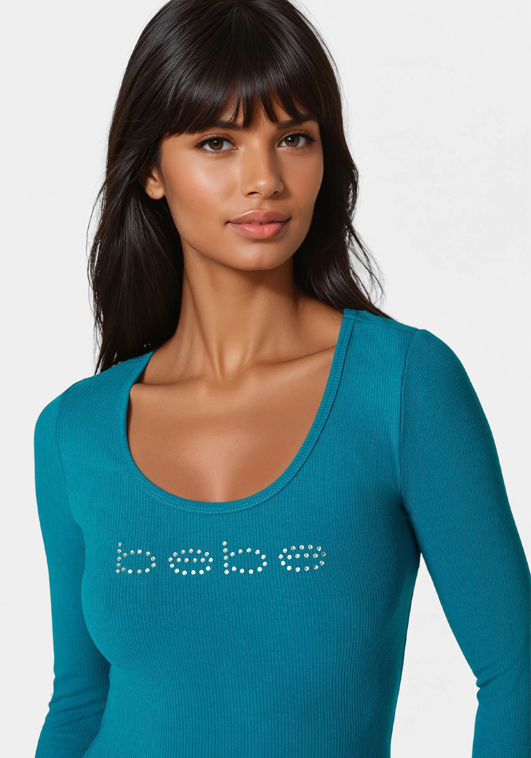 4905-bebe-logo-long-sleeve-scoop-neck-single-stone-rib-top-3.webp Bebe Logo Long Sleeve Scoop Neck Single Stone Rib Top