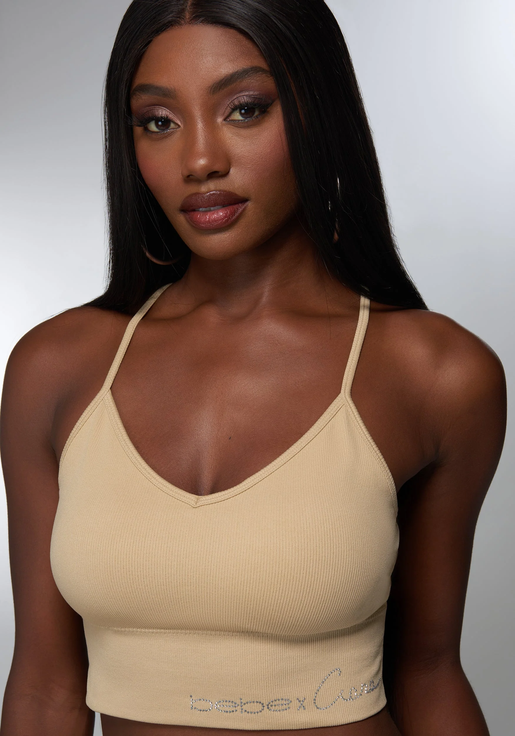 5375-rhinestone-logo-v-neck-bra-tank-5.webp Rhinestone Logo V Neck Bra Tank