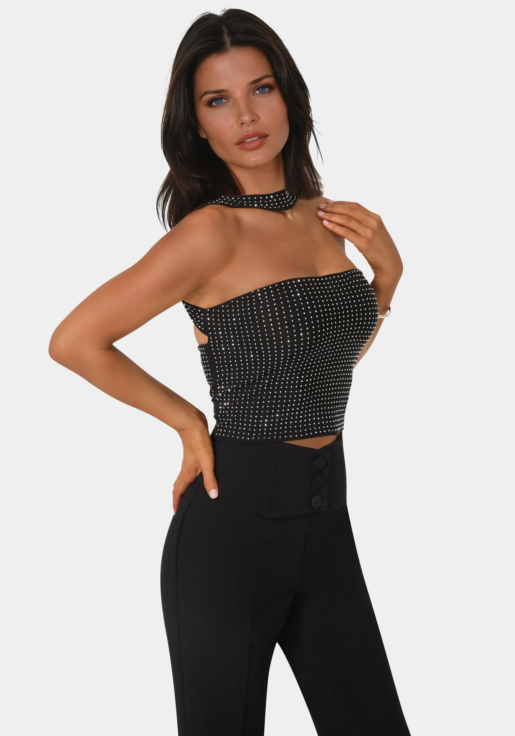 653-rhinestone-mesh-halter-top-1.webp Rhinestone Mesh Halter Top