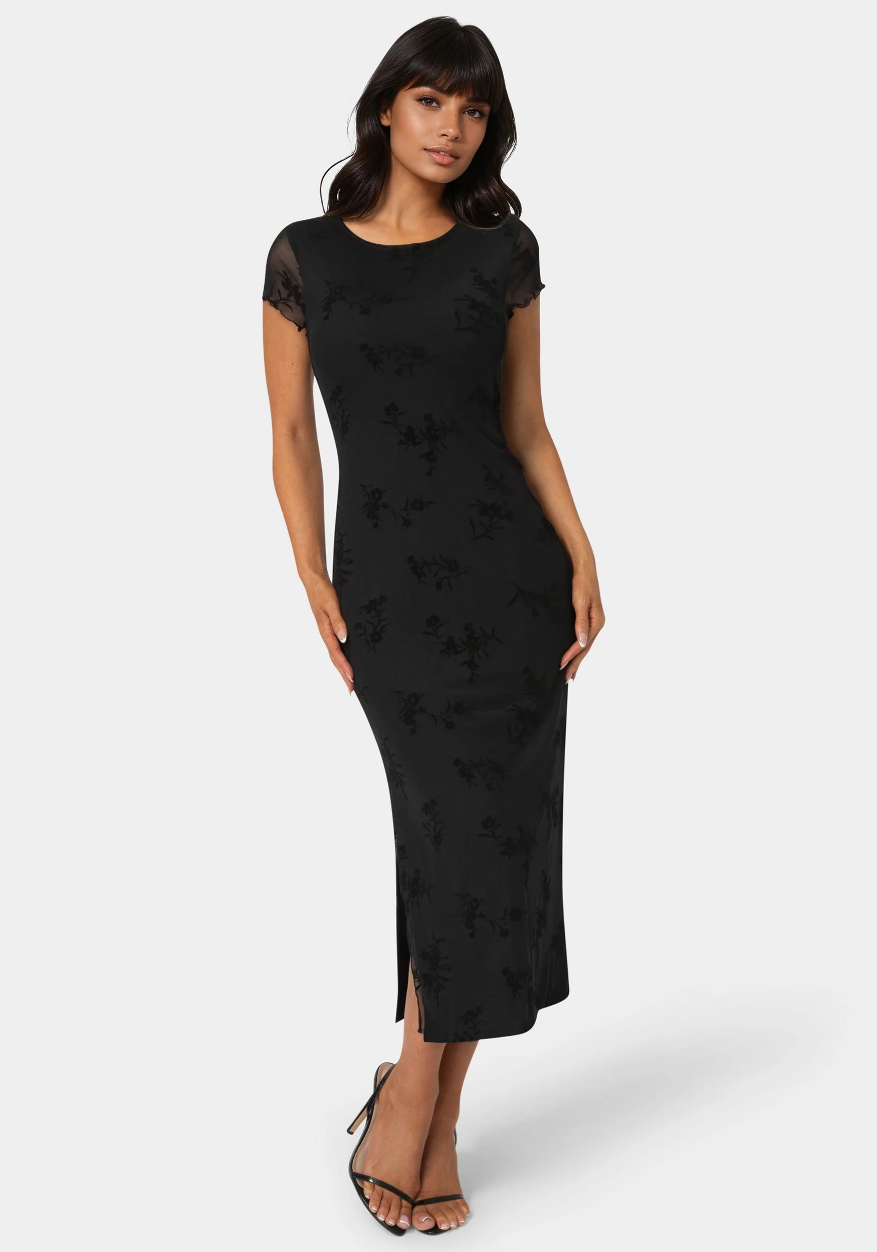 697-flocking-mesh-t-short-maxi-dress-1.webp Flocking Mesh T-Short Maxi Dress