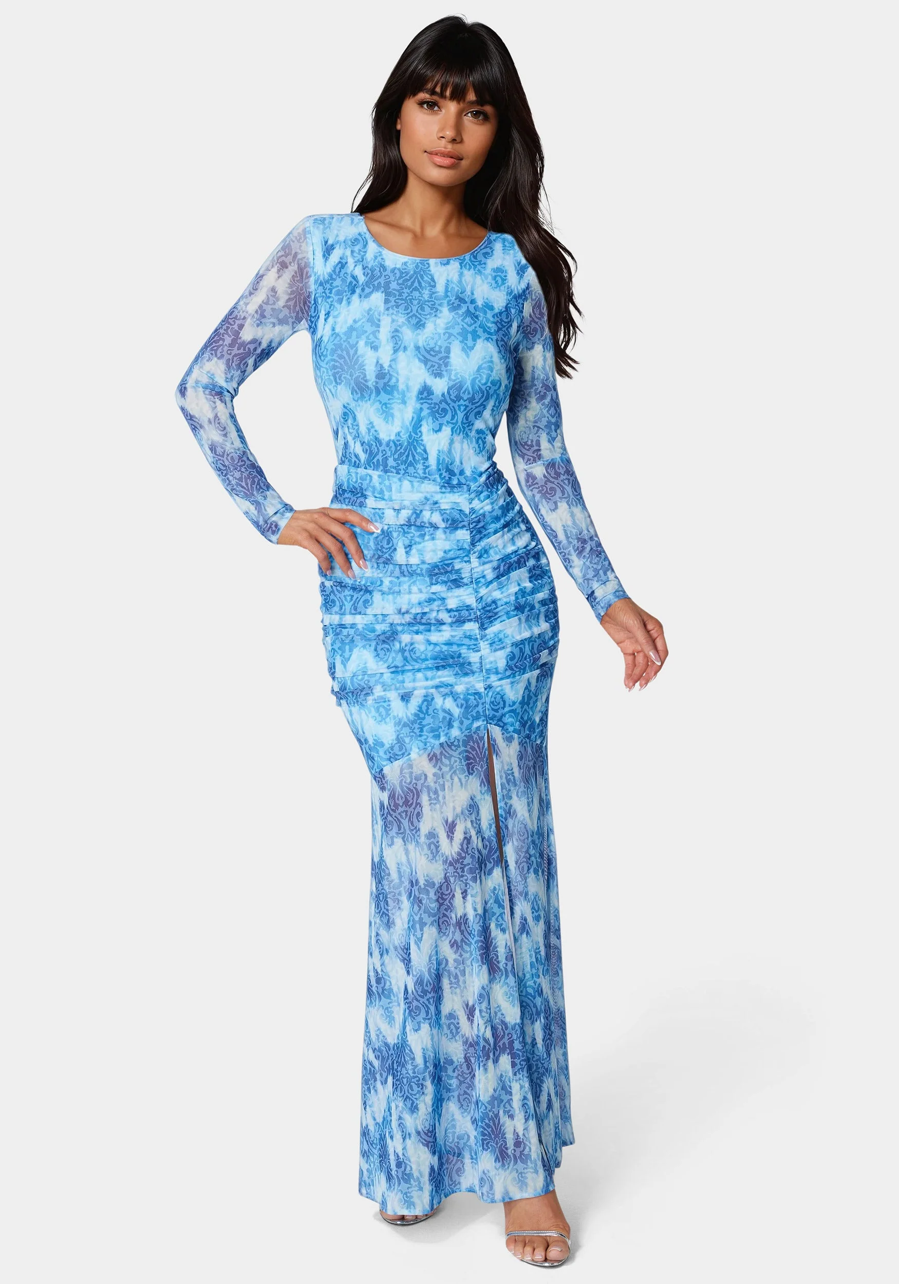 7112-ruched-longsleeve-printed-maxi-dress-1.webp Ruched Longsleeve Printed Maxi Dress