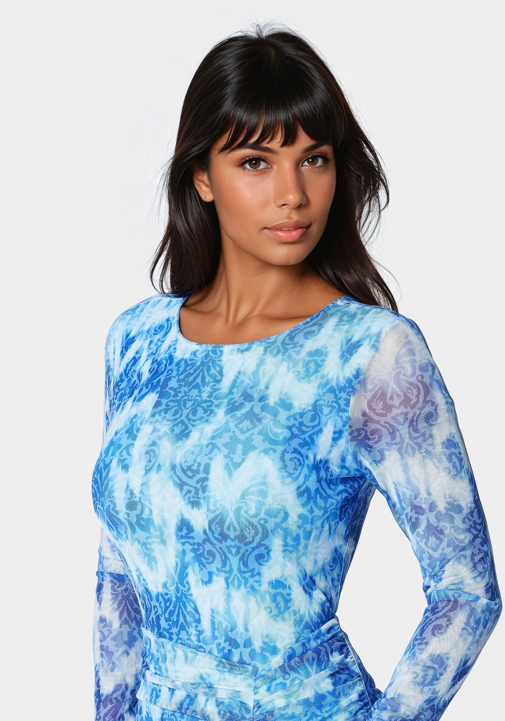 7112-ruched-longsleeve-printed-maxi-dress-4.jpg Ruched Longsleeve Printed Maxi Dress