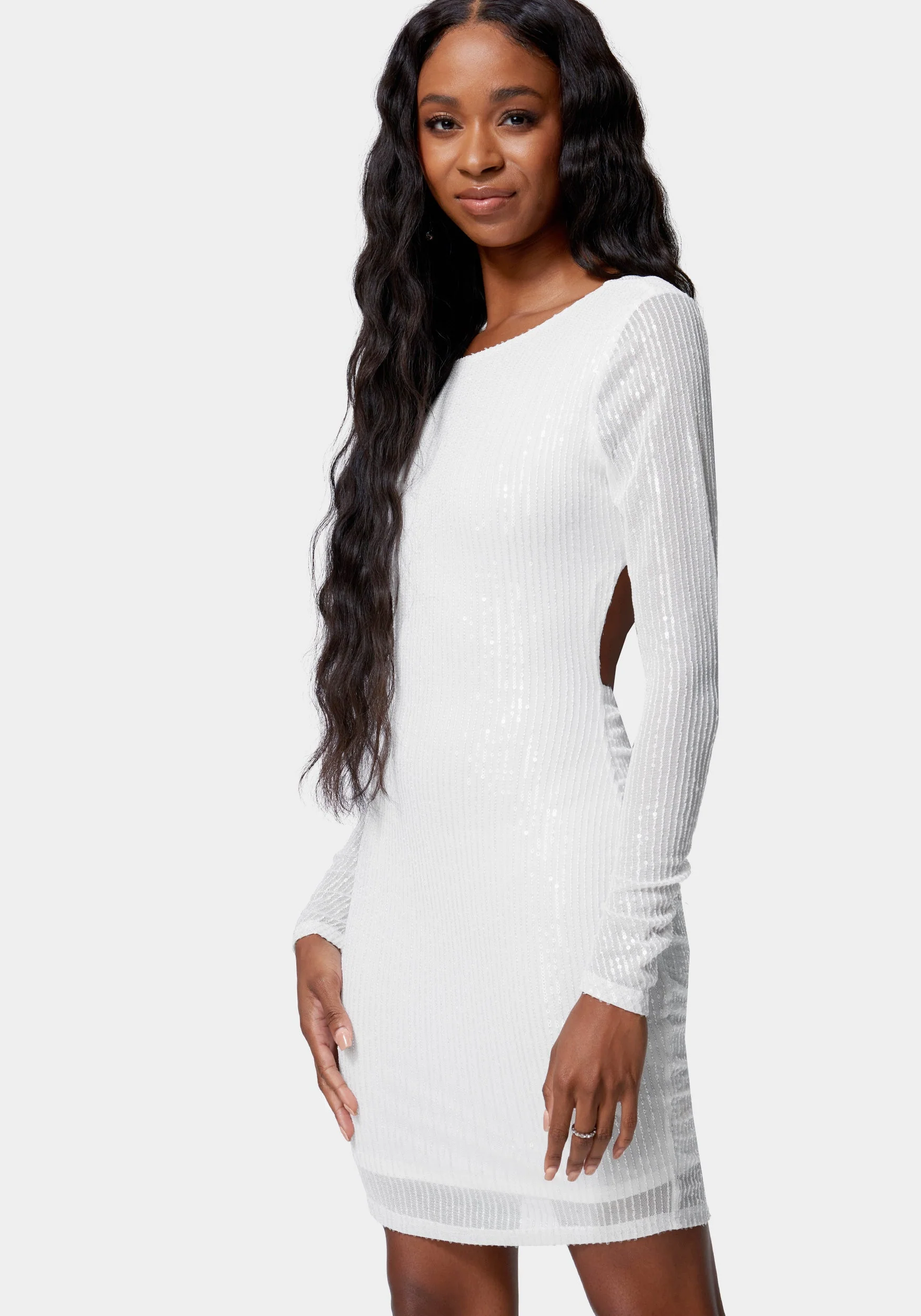 Open Back Sparkle Mini Dress