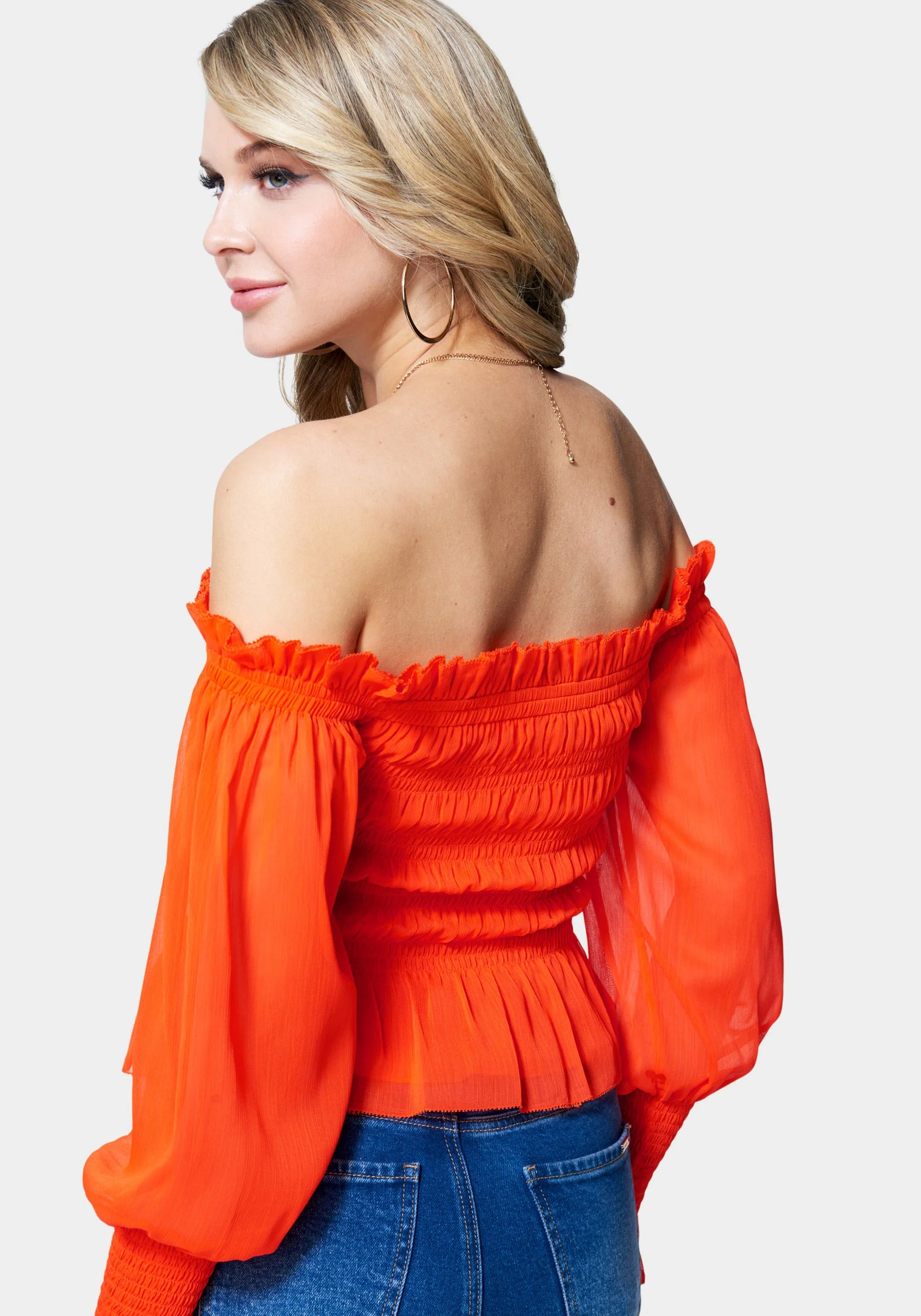 7781-long-sleeve-smocked-off-shoulder-top-3.webp Long Sleeve Smocked Off Shoulder Top