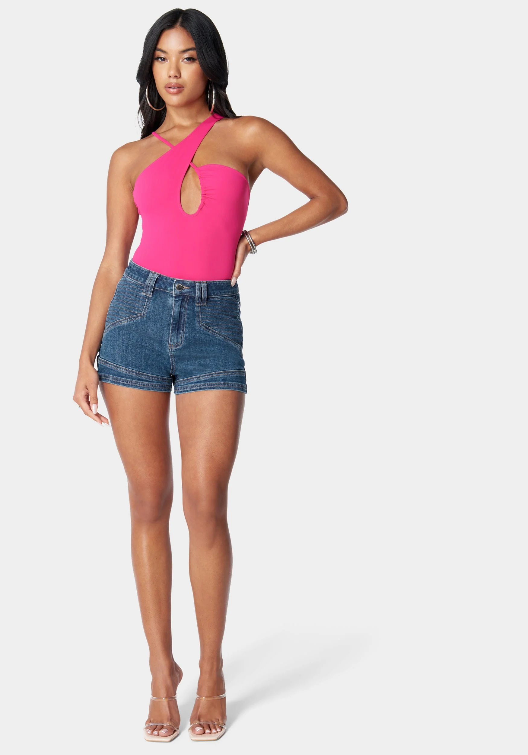 7932-high-waist-stitch-detail-denim-short-2.webp High Waist Stitch Detail Denim Short