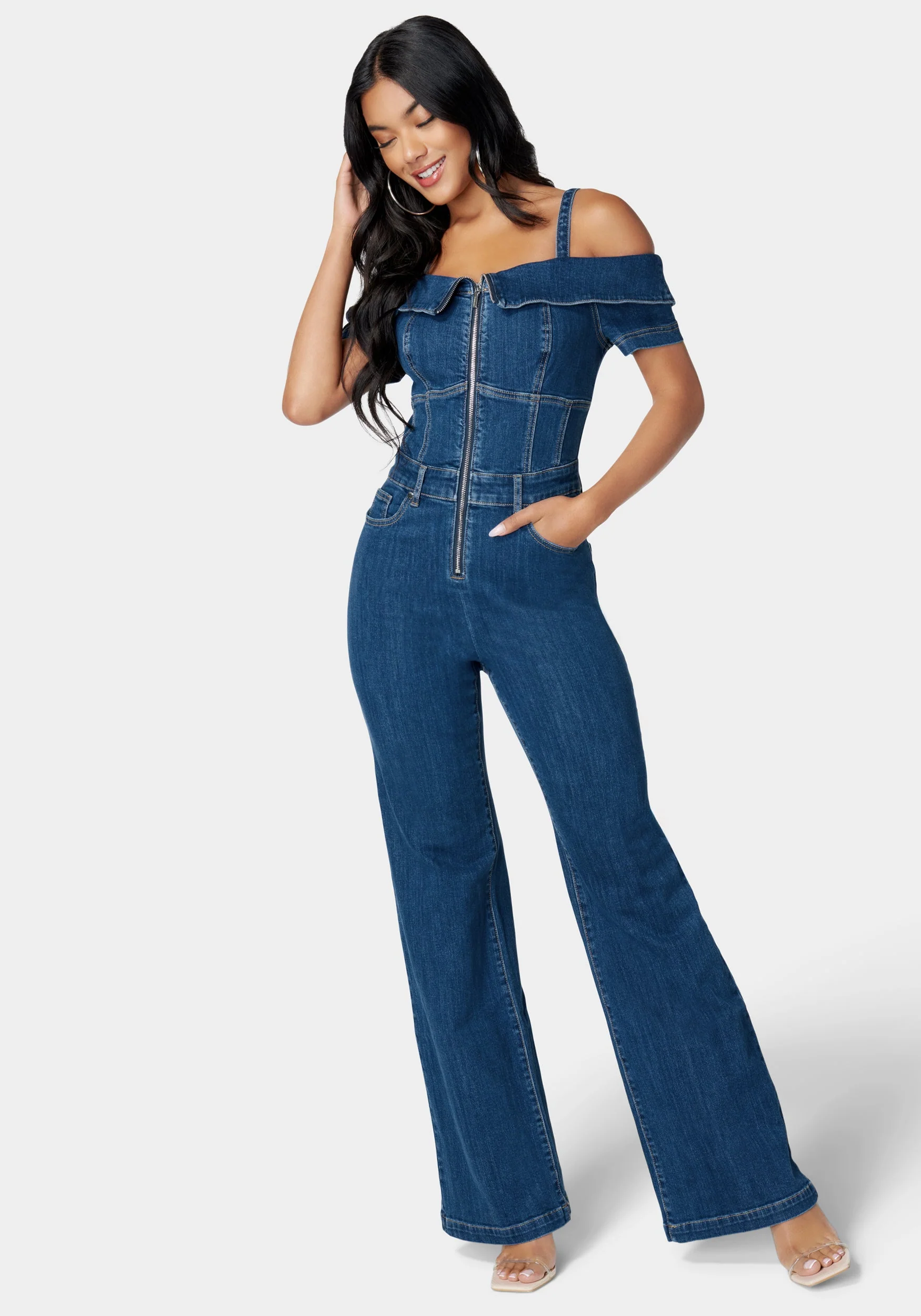 9035-off-shoulder-zip-front-wide-leg-denim-jumpsuit-1.webp Off Shoulder Zip Front Wide Leg Denim Jumpsuit
