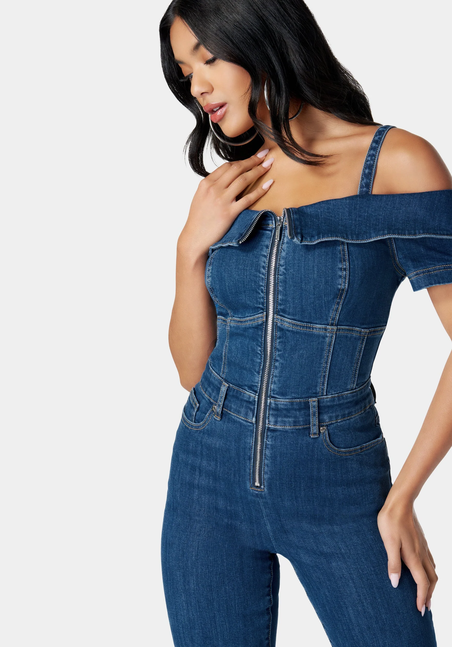 9035-off-shoulder-zip-front-wide-leg-denim-jumpsuit-4.webp Off Shoulder Zip Front Wide Leg Denim Jumpsuit