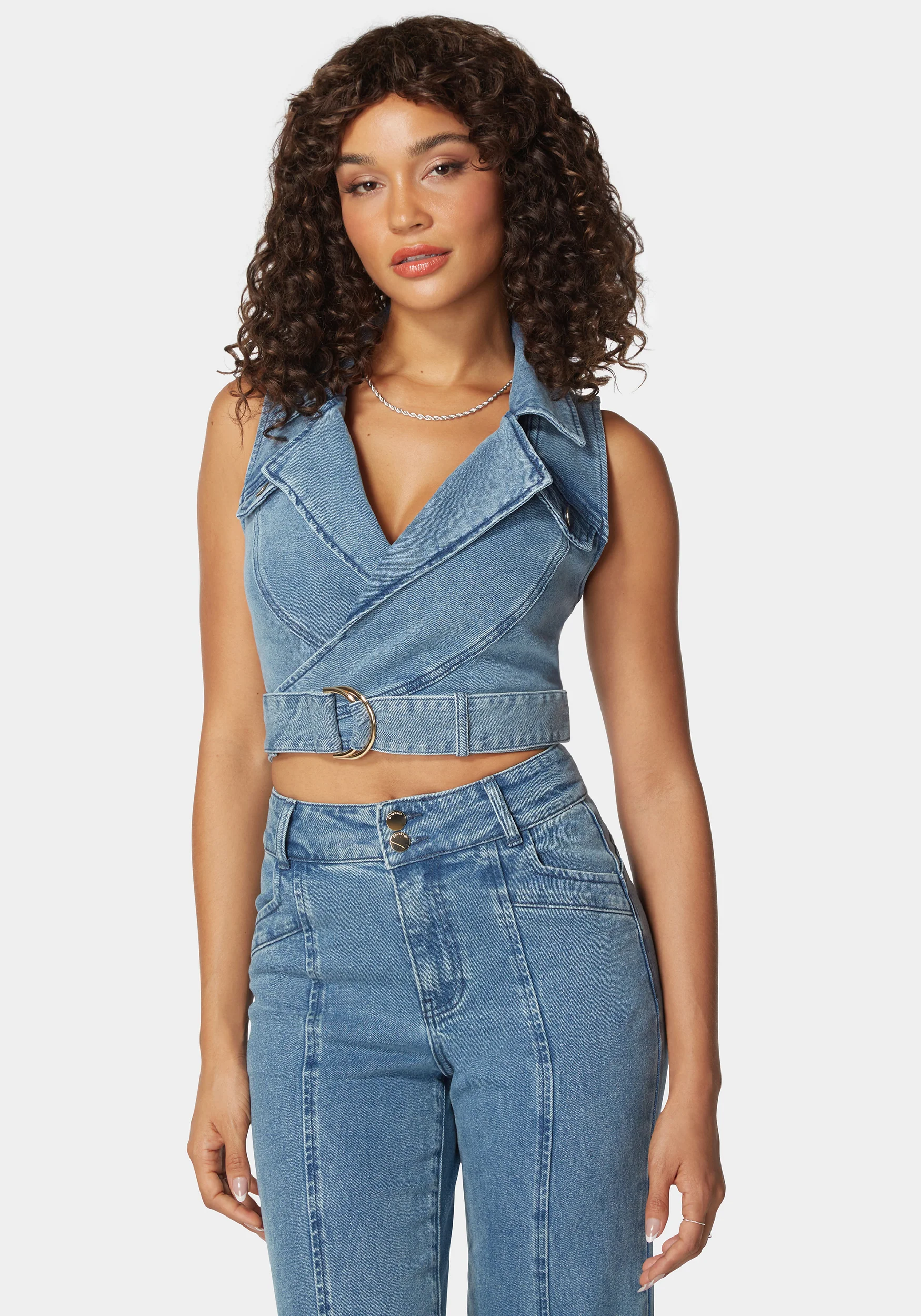 9215-d-ring-belt-denim-wrap-top-1.webp D Ring Belt Denim Wrap Top