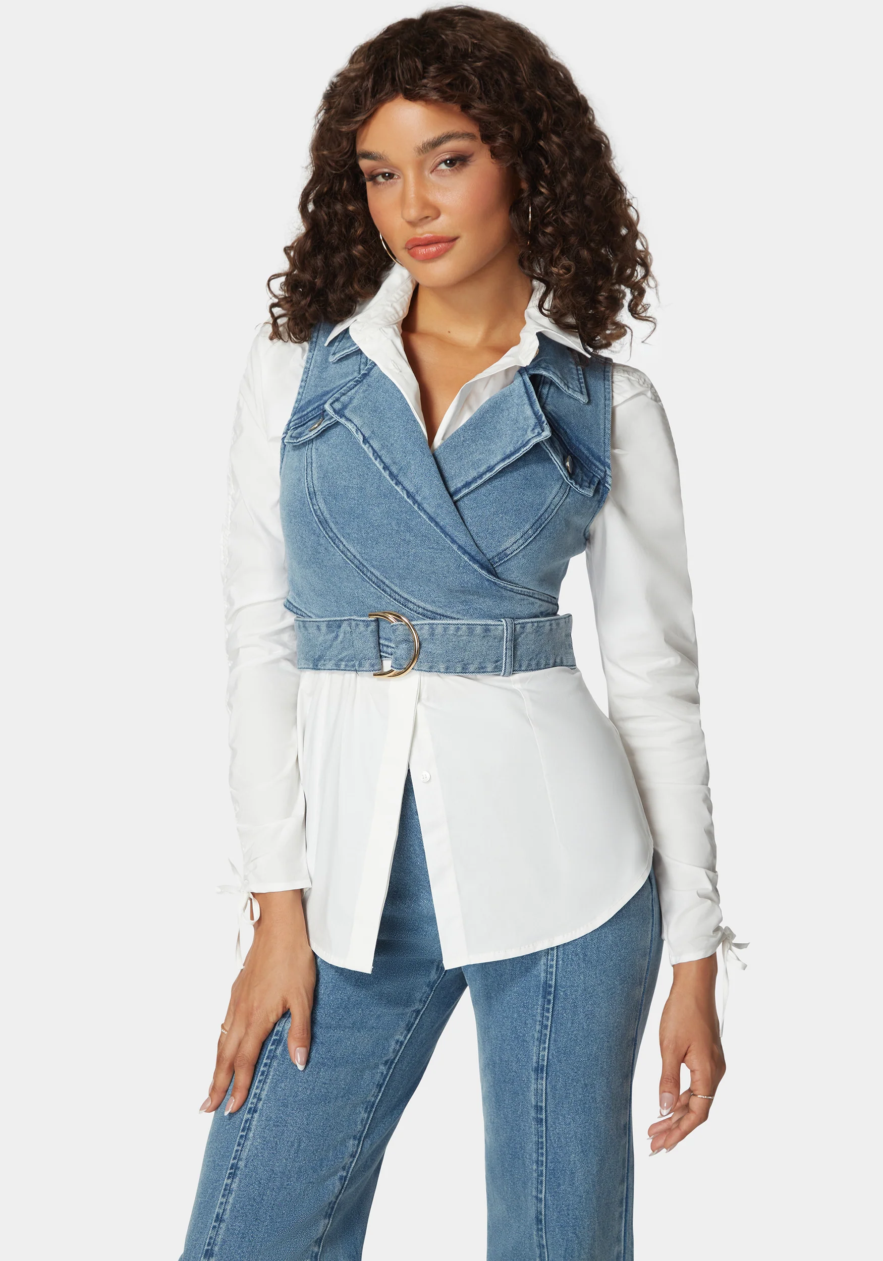 9215-d-ring-belt-denim-wrap-top-4.webp D Ring Belt Denim Wrap Top