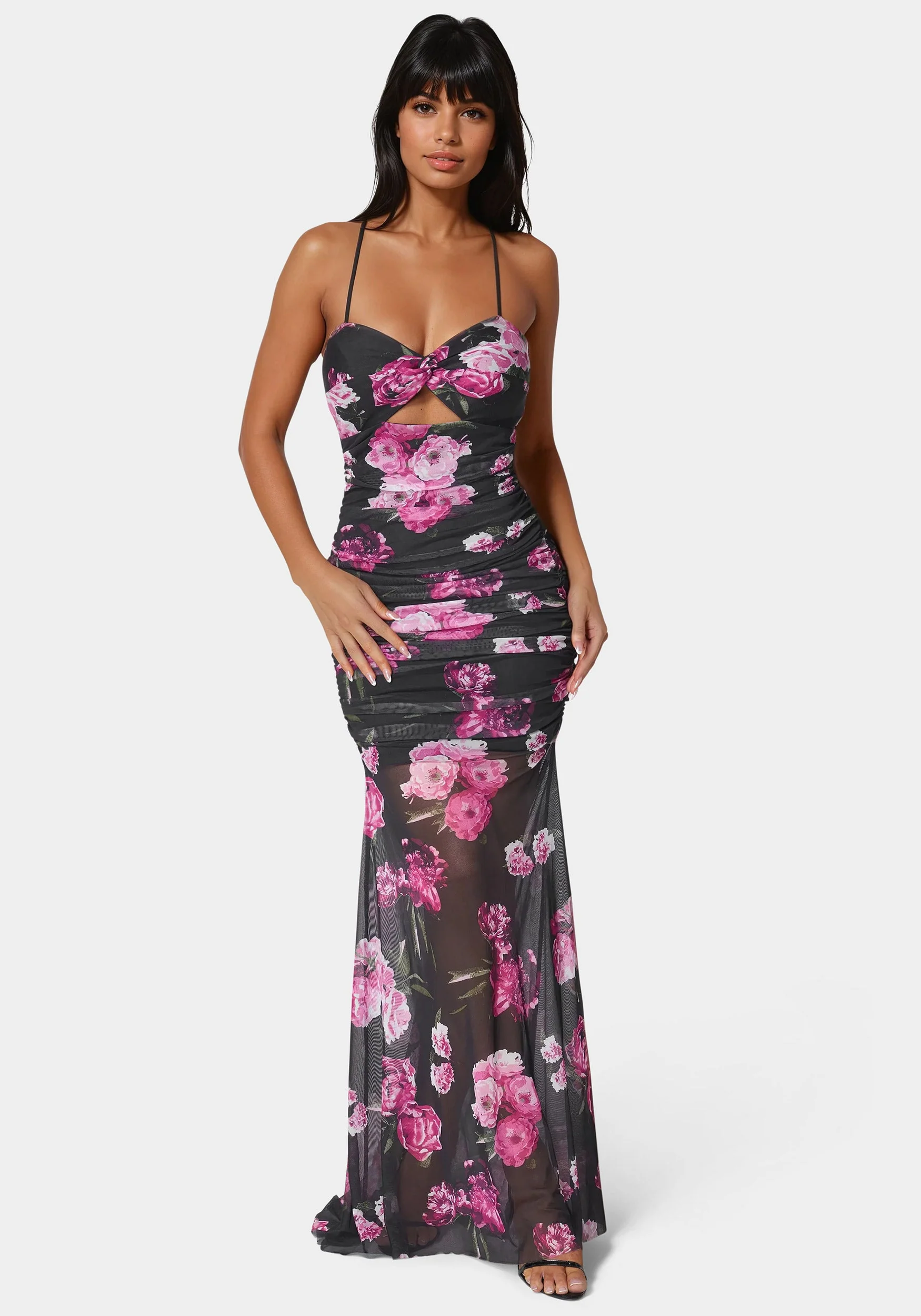 9274-twist-front-mermaid-mesh-gown-1.webp Twist Front Mermaid Mesh Gown