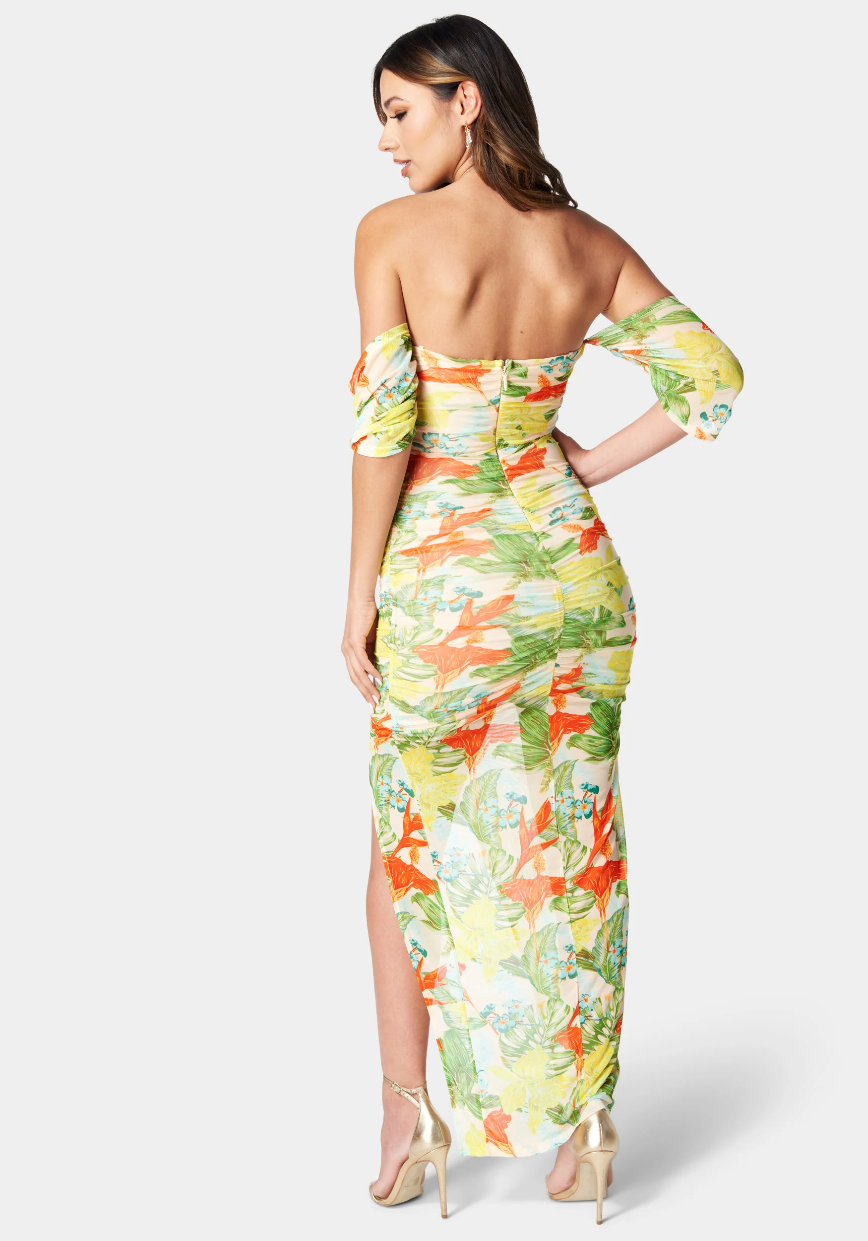 9475-printed-off-shoulder-mesh-dress-3.webp Printed Off Shoulder Mesh Dress