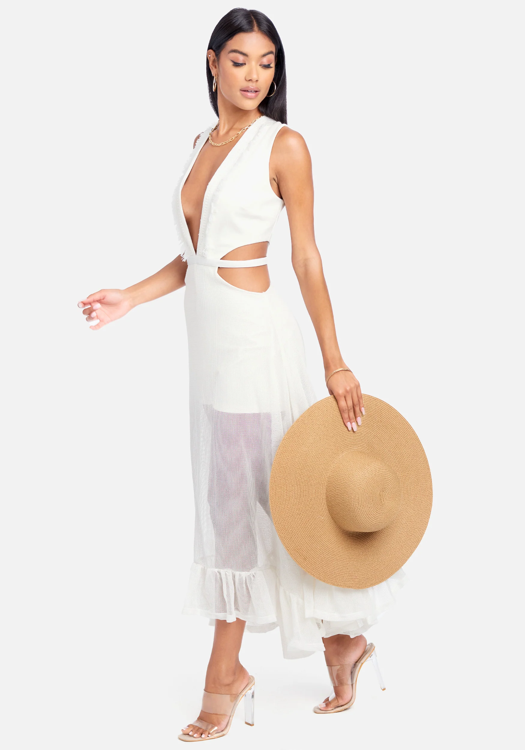 9508-fringe-mesh-plunge-maxi-gown-2.webp Fringe Mesh Plunge Maxi Gown