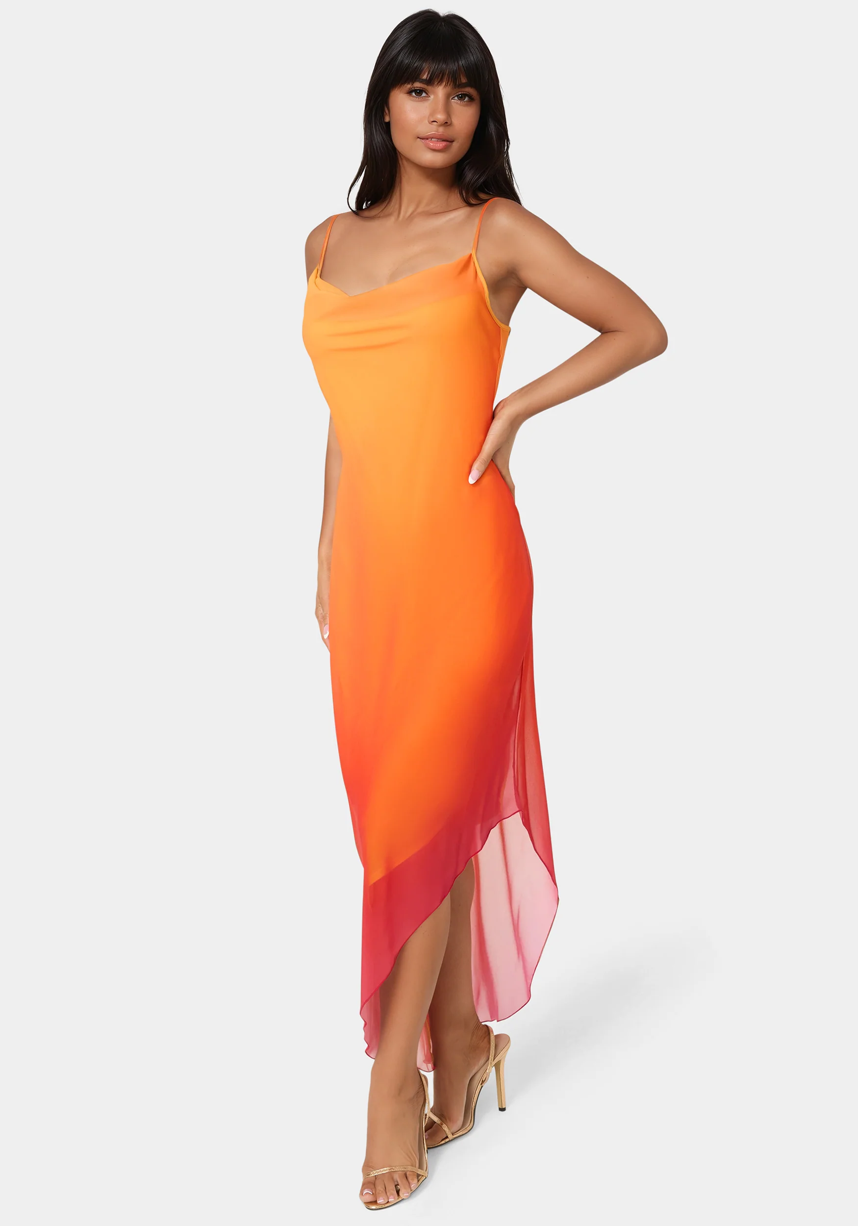 9594-ombre-chiffon-cowl-dress-2.webp Ombre Chiffon Cowl Dress