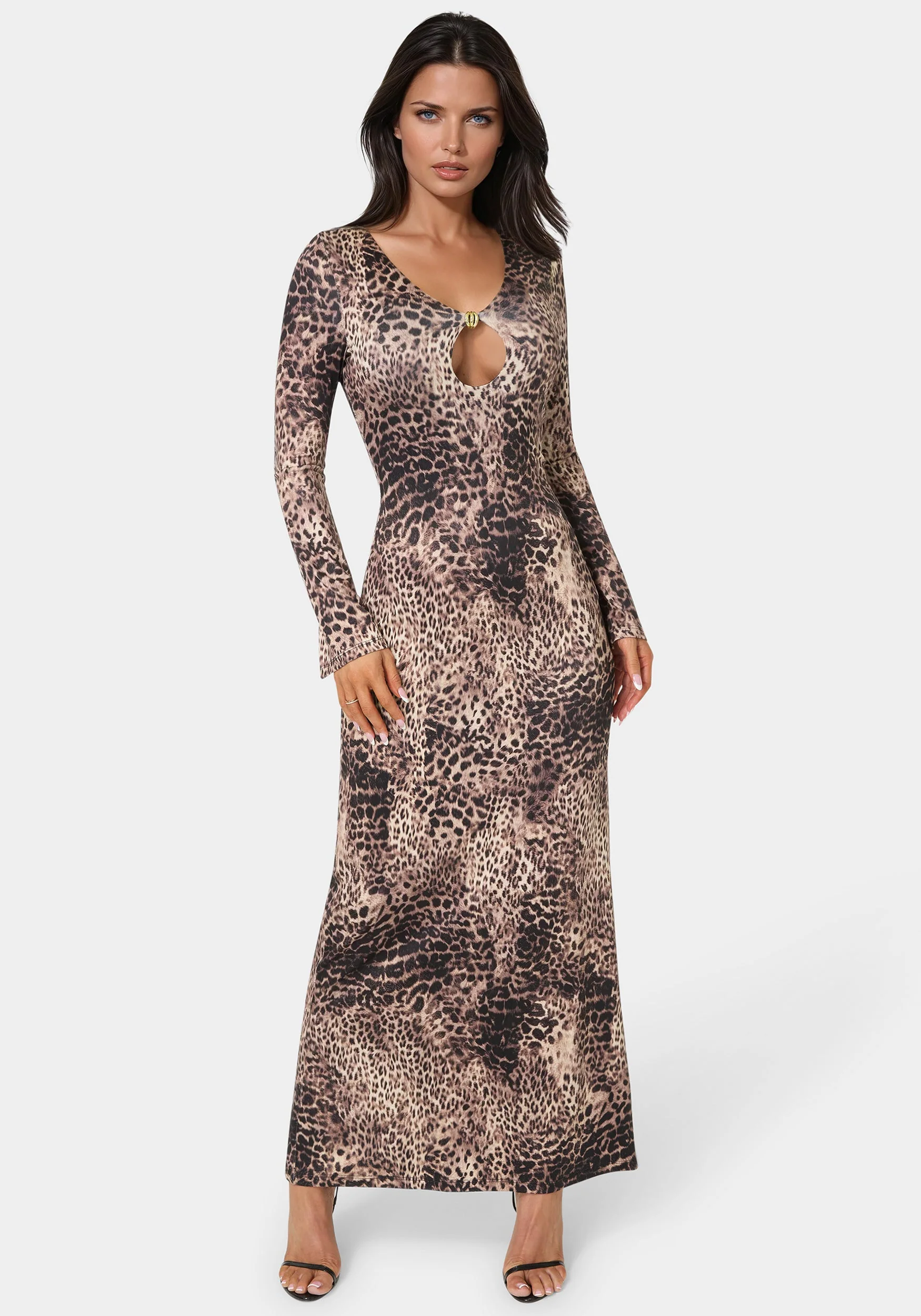 Long Sleeve Keyhole Maxi
