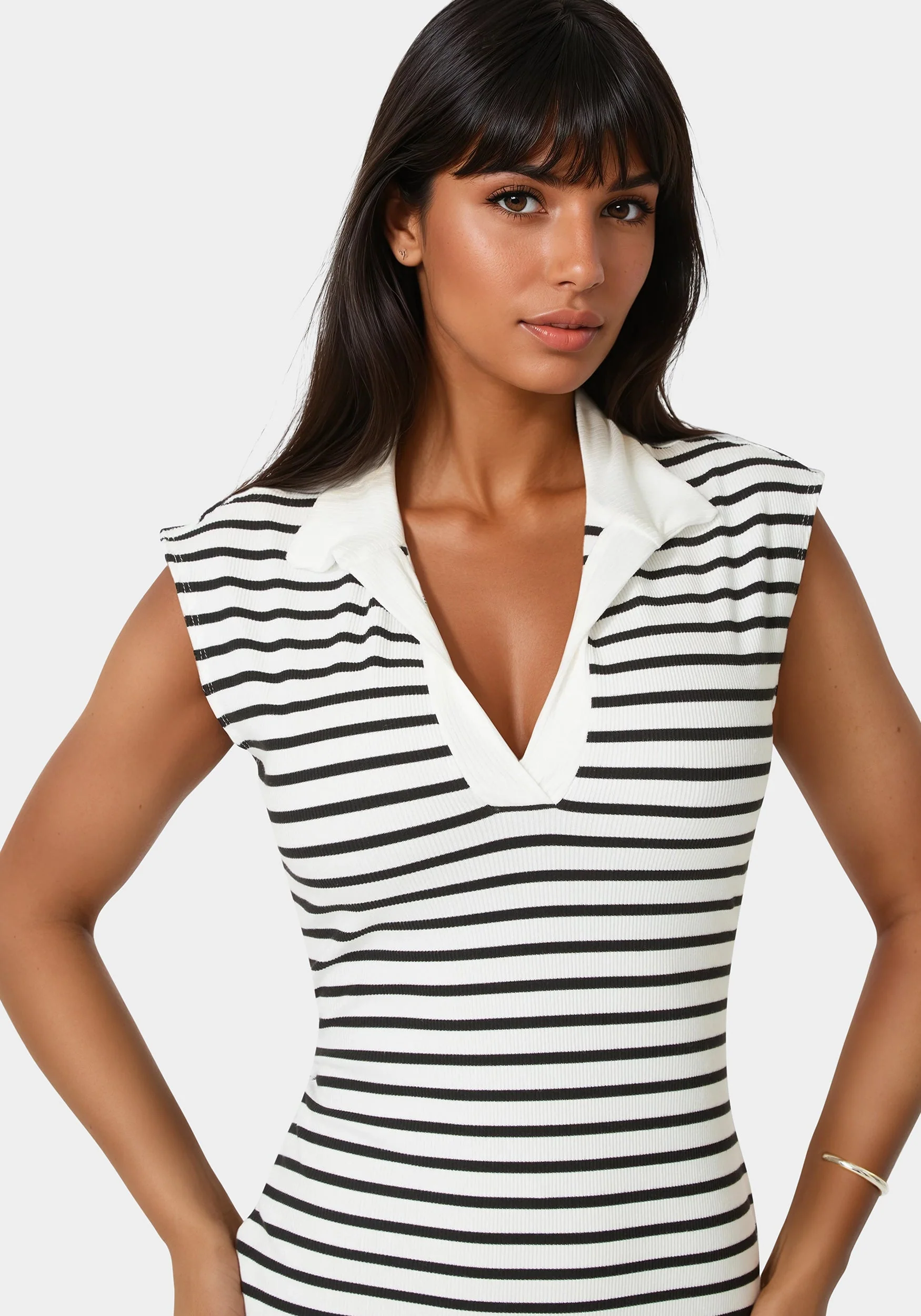9610-stripe-rib-column-dress-with-collar-3.webp Stripe Rib Column Dress with Collar