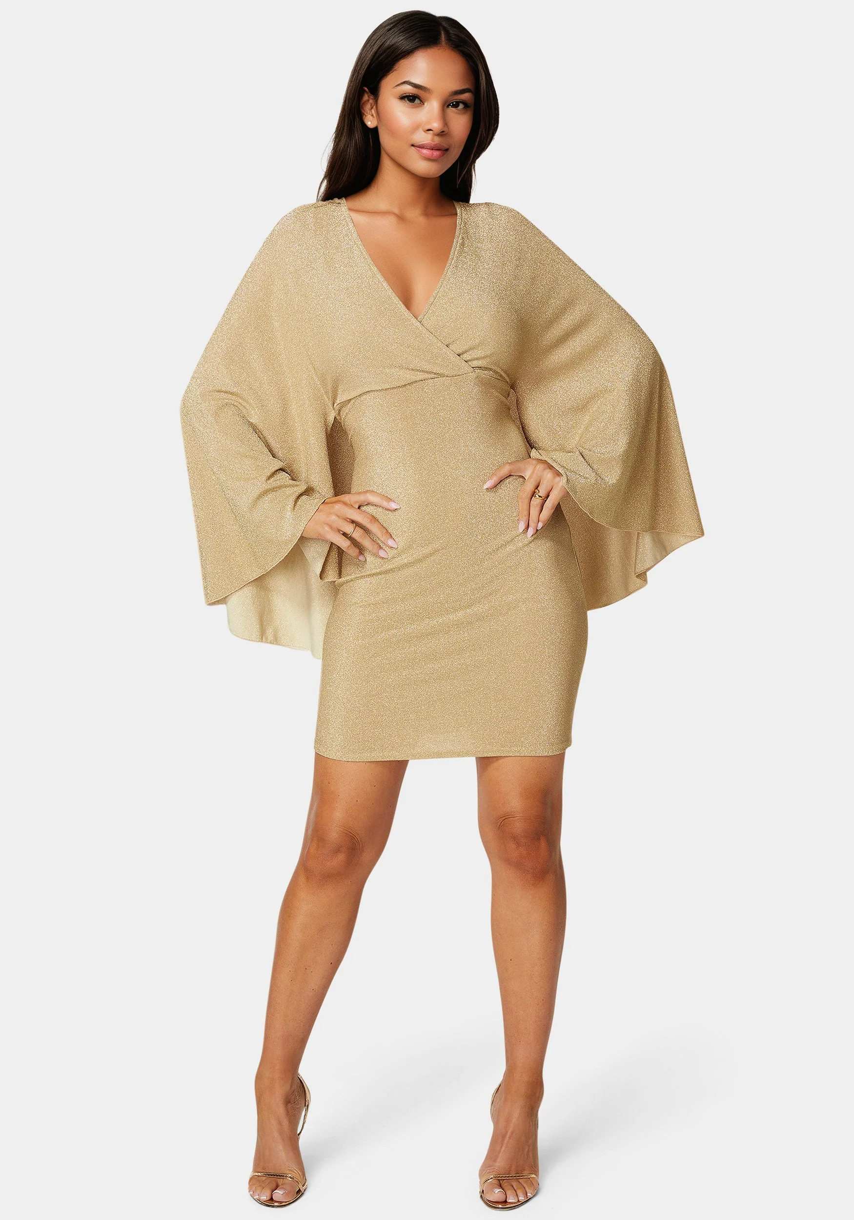 9798-plunge-neck-drama-cape-dress-1.webp Plunge Neck Drama Cape Dress